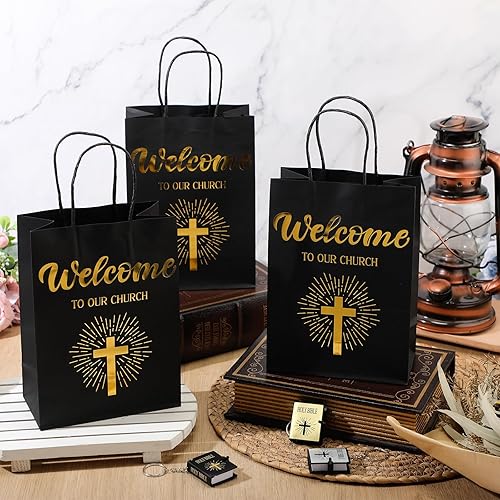 Miniatura 4 de Chuangdi 50 bolsas de regalo de bienvenida para la iglesia, bolsas de bienvenida religiosas, bolsas de regalo de bienvenida a nuestra iglesia,