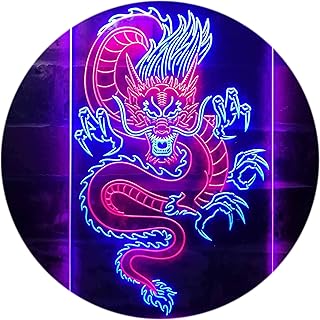 ADVPRO Chinese Dragon Room Display Dual Color LED Neon Sign Red & Blue 12
