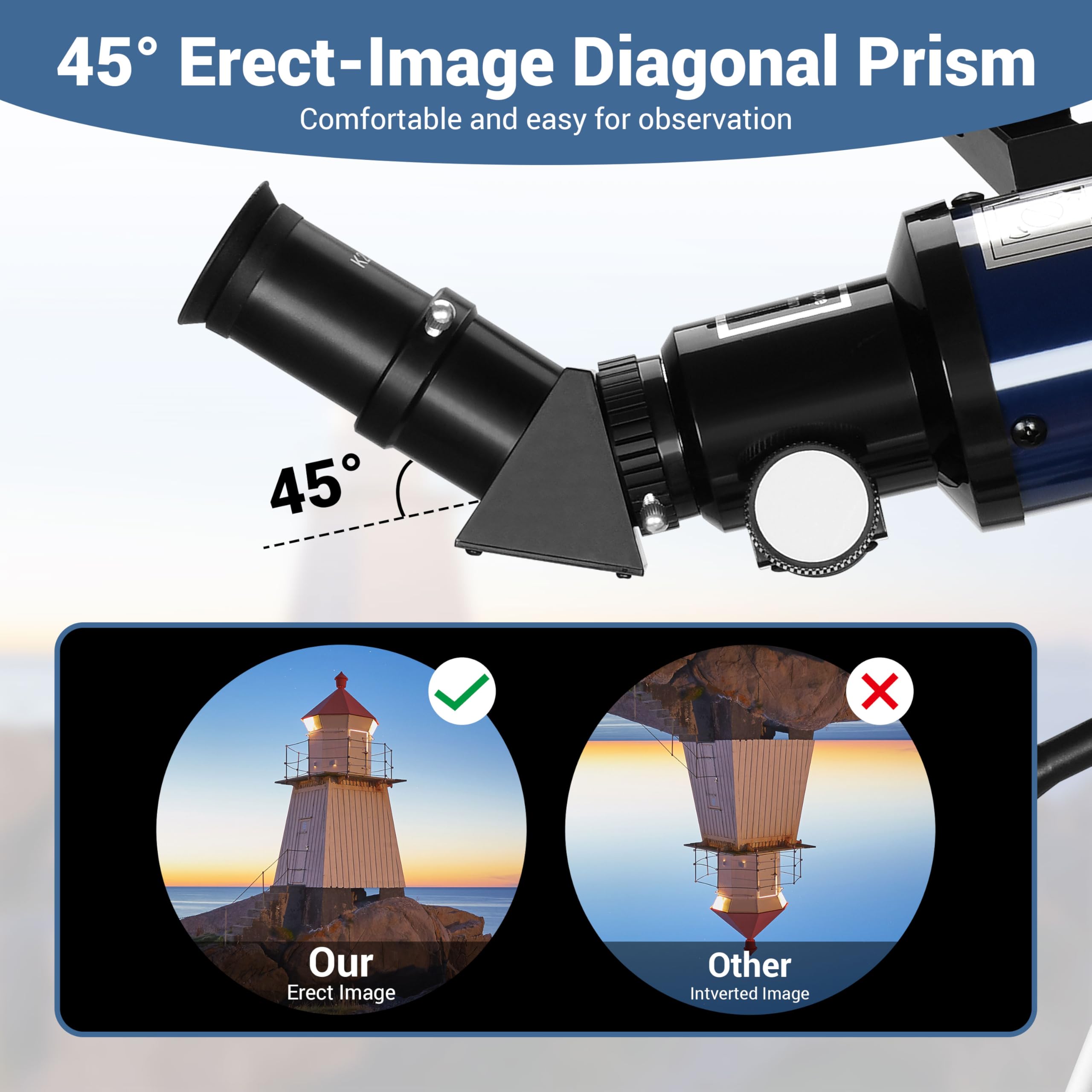 ESSLNB Télescope Astronomique 360/70 pour Adultes Débutants, avec Trépied Ajustable, Adaptateur Téléphonique, Lentille Barlow 3X et Filtre Lunaire, Idéal Observation Lune Planètes