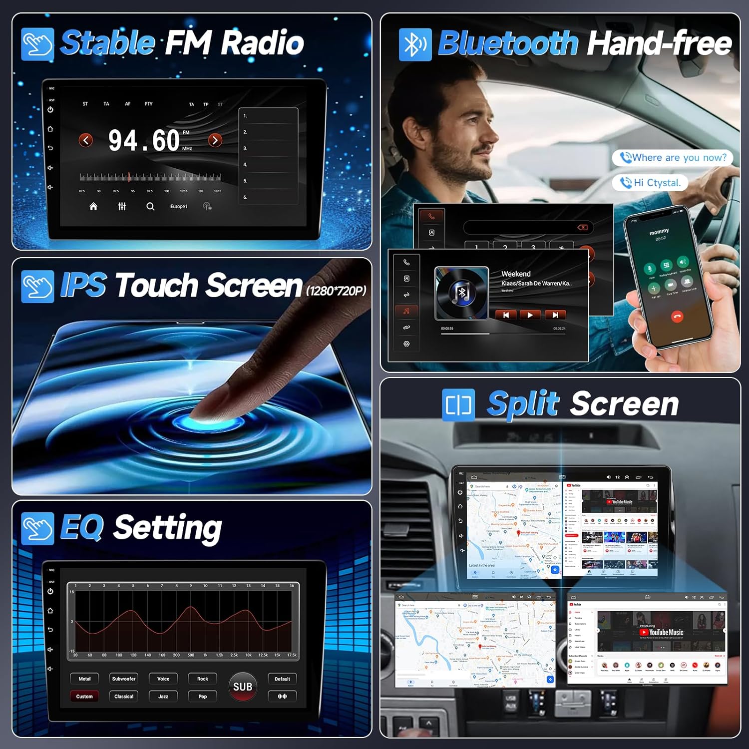 Naifay 8Core Android Car Radio for Toyota Tundra 2007-2013, 10.1" IPS Touchscreen for Tundra Stereo with Carplay Android Auto/Bluetooth/Wi-Fi/FM/GPS/SWC/Canbus(Fit Large Screen Without J.B.L Version)