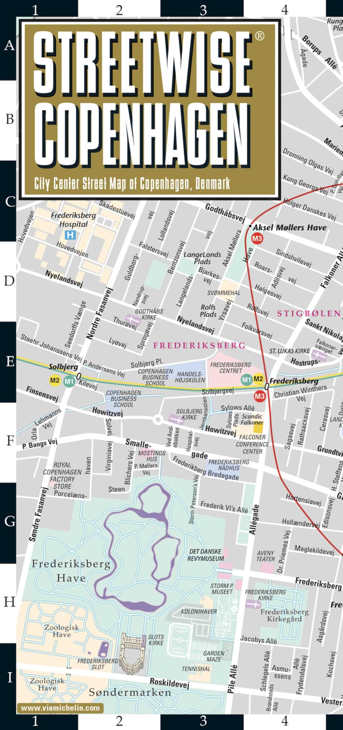 Streetwise Copenhagen Map - Laminated City Center Street Map of Copenhagen, Denmark: City Plan (Michelin Maps)