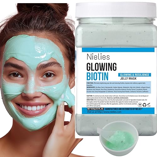 Máscara de gelatina, cuidado de la piel facial, juego de máscaras de gelatina de biotina brillante "despegar", máscara de gelatina para tratamientos