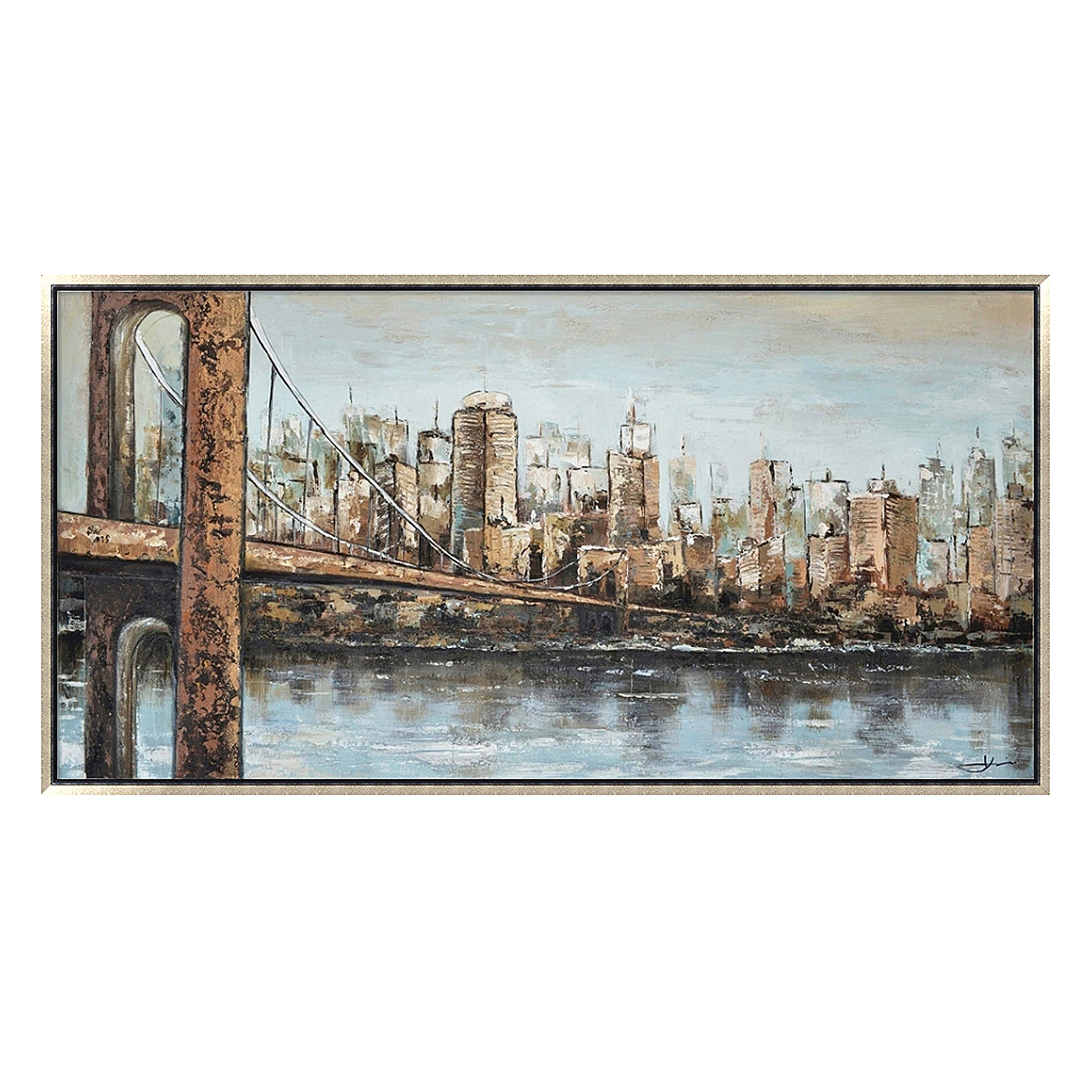 Amazon.com: Oakland Living Hand Painted Acrylic Wall Art New York