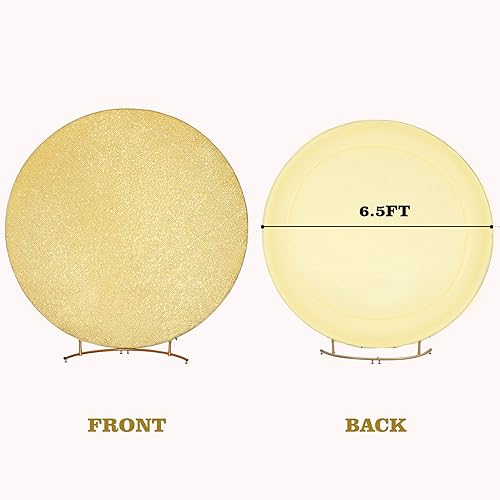 Miniatura 3 de Cubierta de fondo de lentejuelas redondas doradas de 7.2 pies para fiesta, cumpleaños, boda