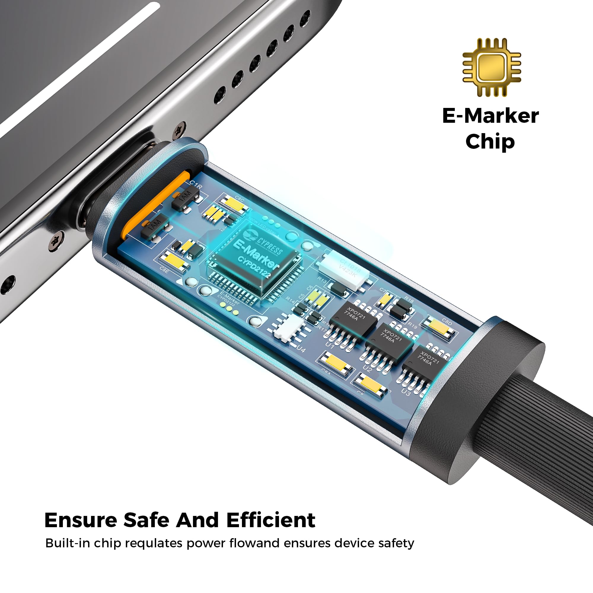 Cable USB C a USB C, 100 W, paquete de 2 cables de carga USB C para iPhone 16/16 Plus/16 Pro/16 Pro Max/15, MacBook Pro, iPad Pro, Dell XPS, Samsung Galaxy S24/S23/S22 Ultra, Switch, Pixel, 3.3 pies,