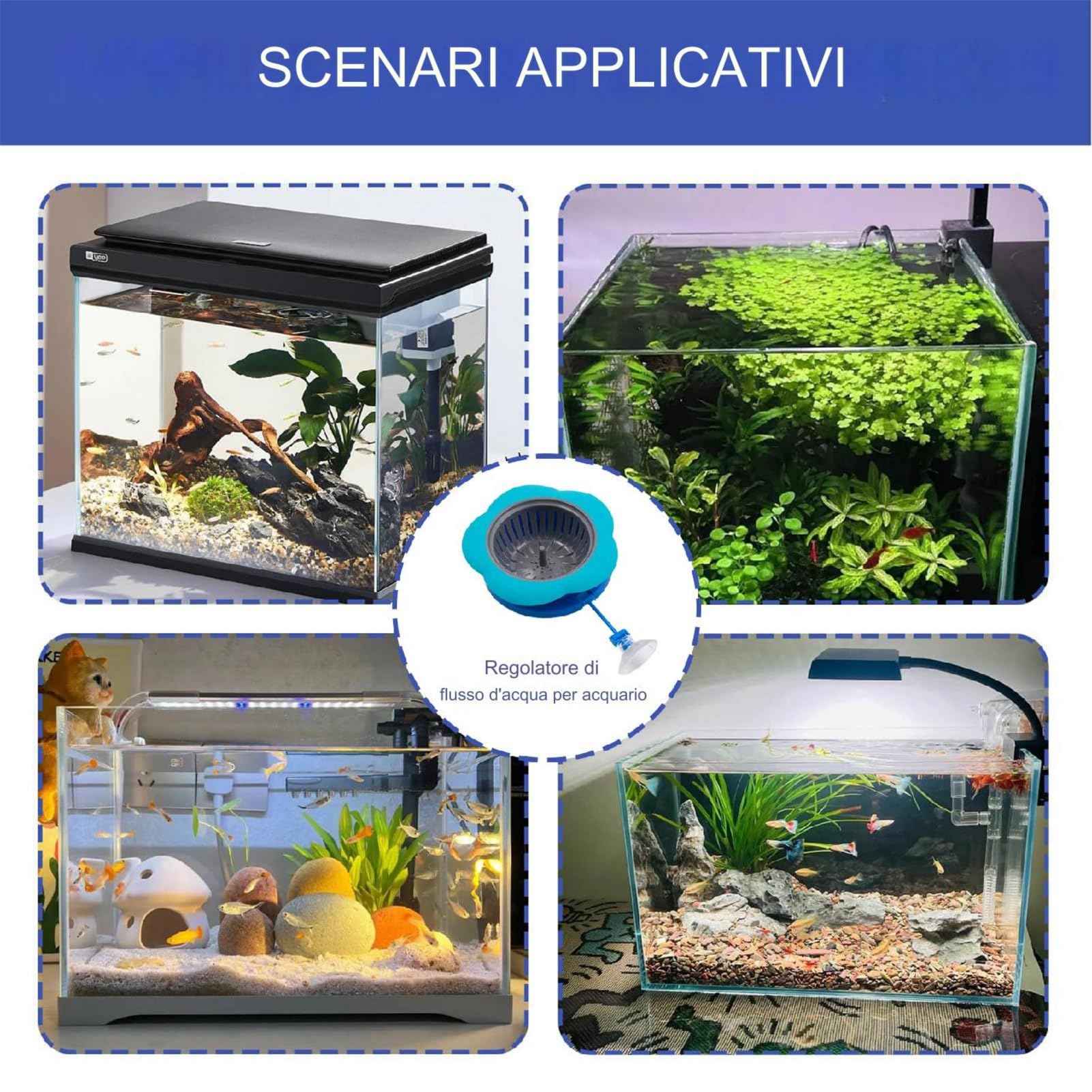 Déflecteur pour le débit d'eau d'aquarium - Contrôleur de débit d'eau pour aquarium, outil de changement d'eau sûr et inodore pour protéger le gravier, les aquatiques et les d