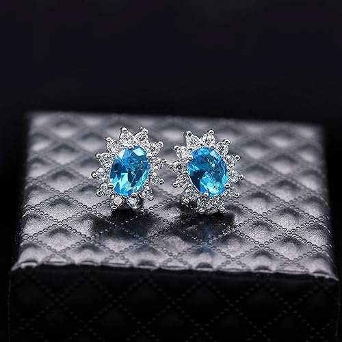 Miniatura 3 de Uloveido Conjunto de collar y aretes de joyería para mujer con cristales de circonita cúbica T466