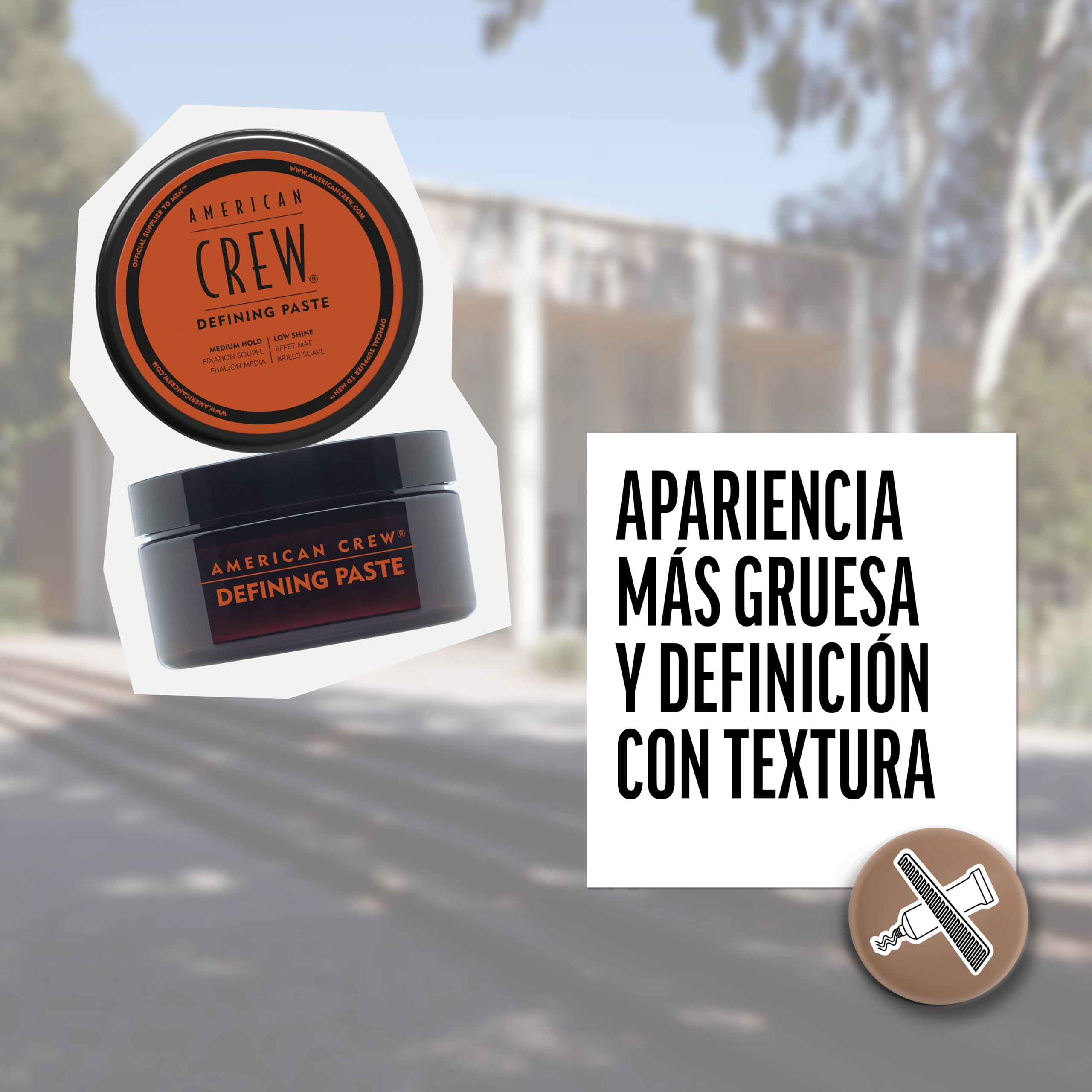 American Crew Defining Cera Pelo Hombre, Crema de Definición, Fijación Media y Brillo Suave, 85g (Paquete de 2)