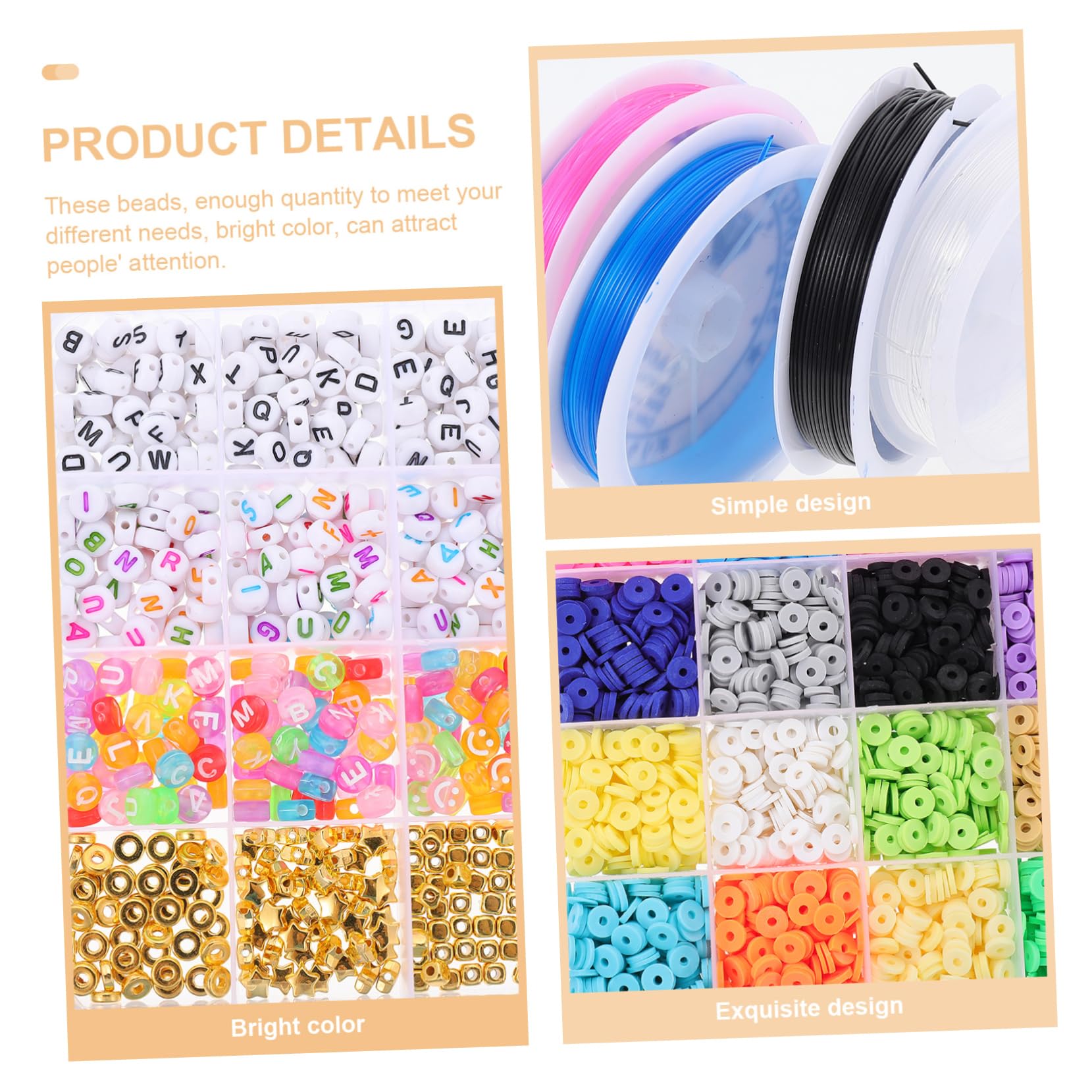 DOITOOL Kit de Cuentas para Hacer Joyas Estilo Bohemio de Arcilla Blanda para Pulseras y Collares Accesorios para Hacer Uno Mismo