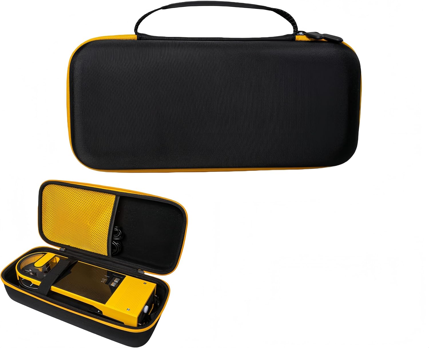 Portable Hard Shell Case for Turntable Compatible with Audio-Technica AT-SB727 – EVA Protective Cover with Elastic Strap and Mesh Pocket for Travel and Storage