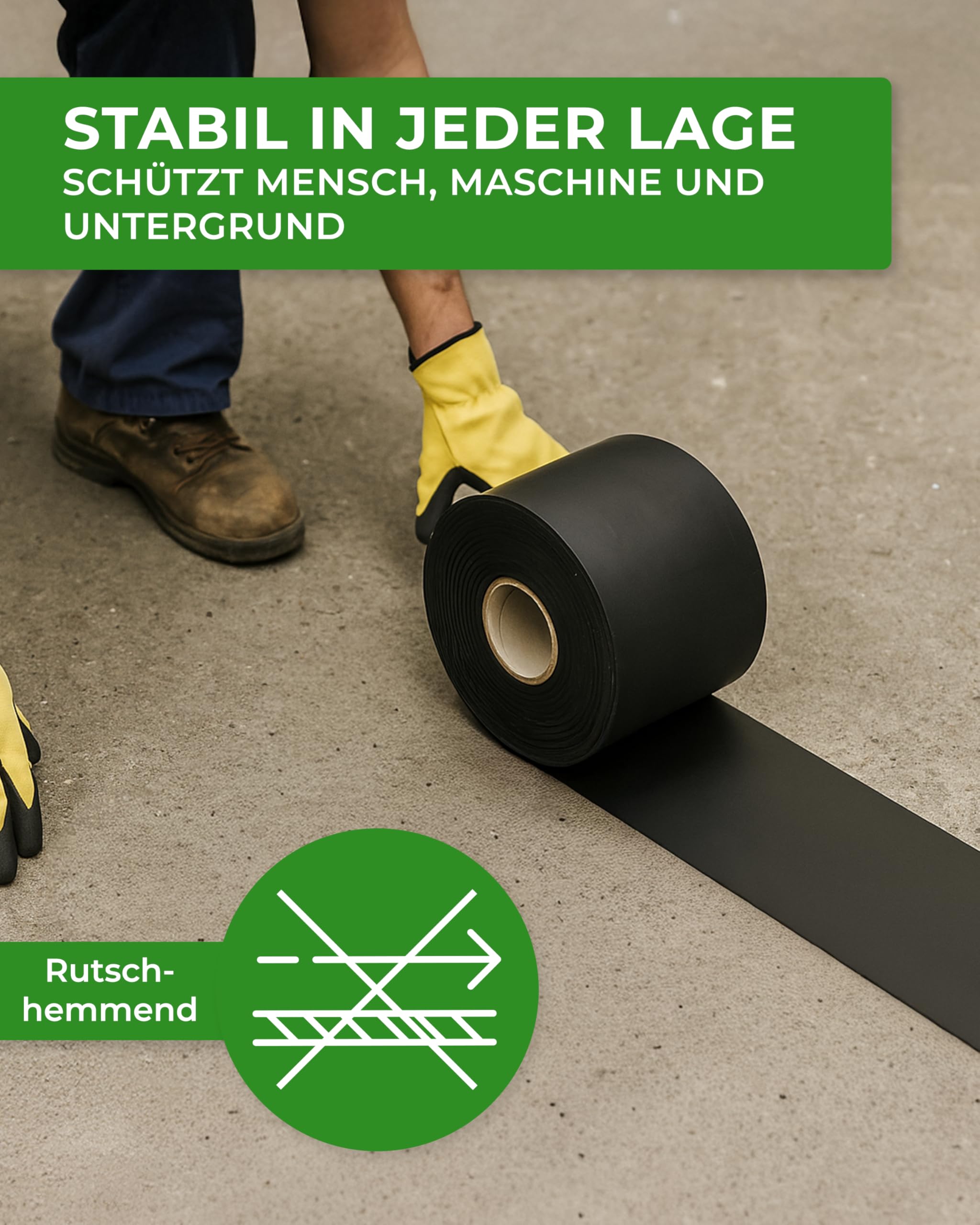 Gummistreifen mit Gewebe in der Größe 1500x120x20mm Gummi-Matte Auflage Streifen Unterlage Schürfleiste Abrieb Schneeschild Leiste