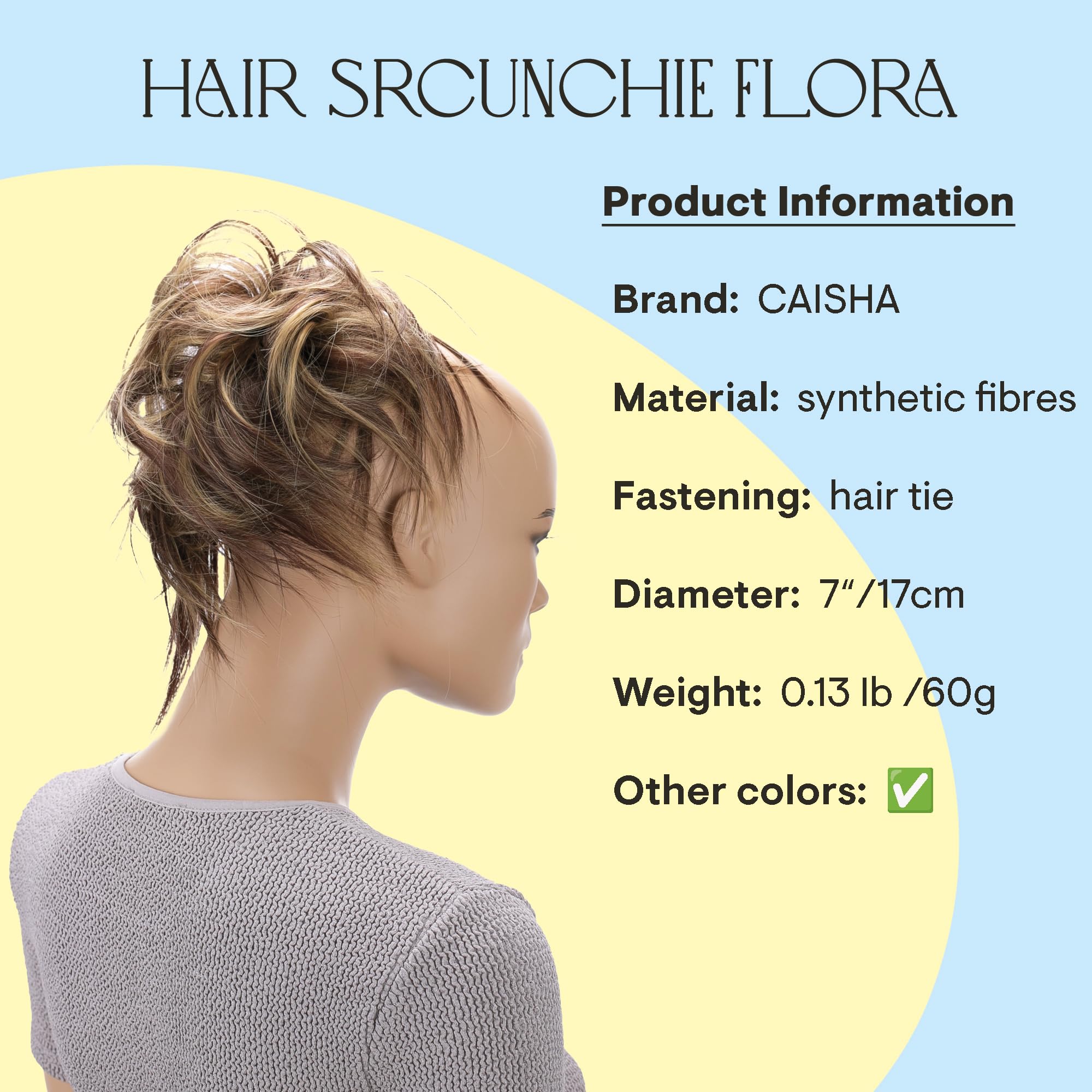 CAISHA XXL Parrucchino Leggermente Ondulato Elastico Per Capelli Acconciatura Da Sposa Disordinato Biondo Rosso-Marrone Mix G19F