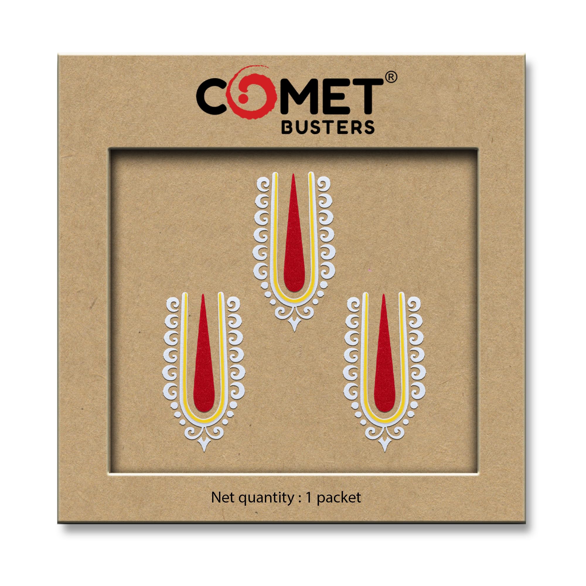 Comet Busters Traditional Krishna Ji & Vaishnav Ji Tilak Bindi | White with Red Kumkum Dot (CBIN2687)-image-11