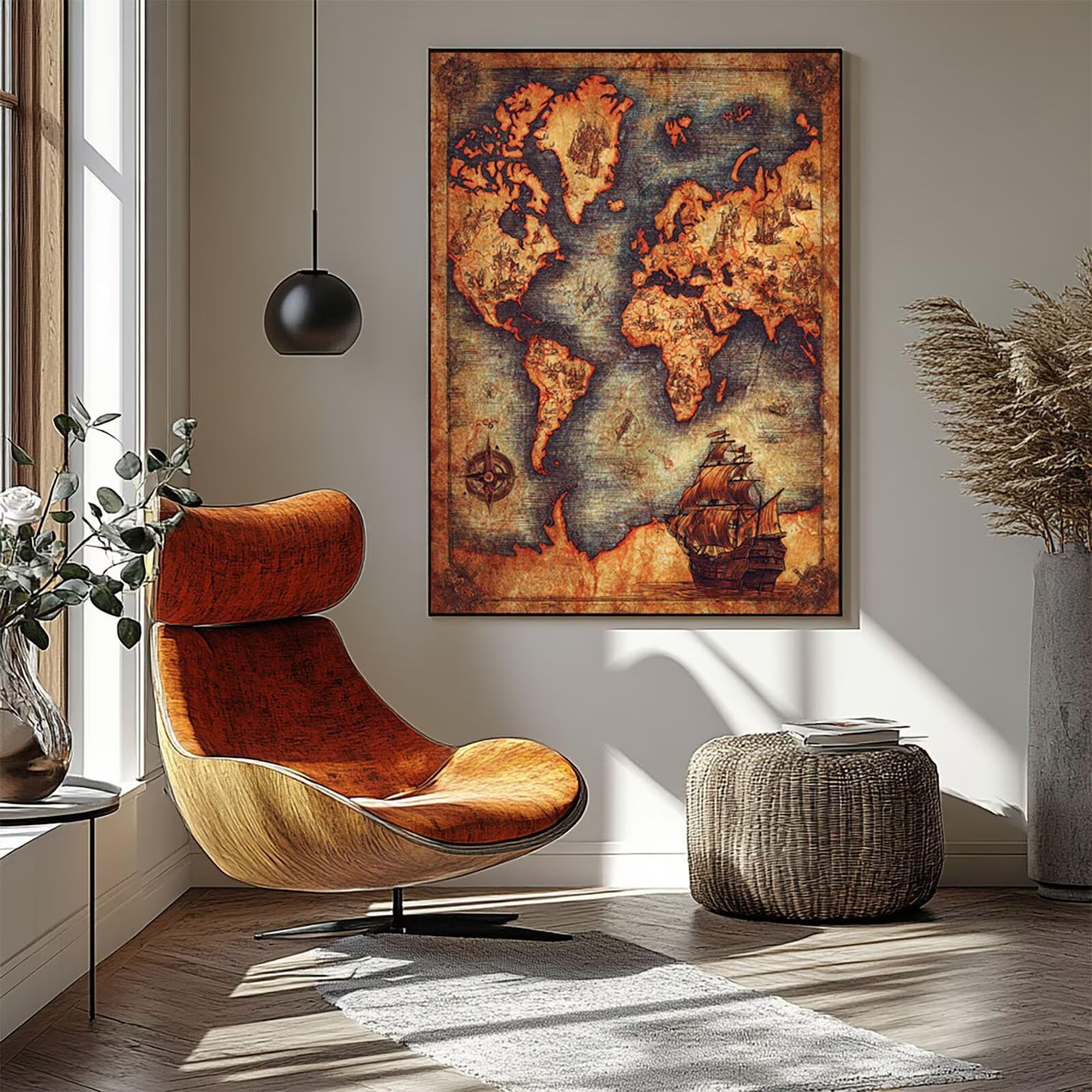 Malowanie numerami dla dorosłych mapa świata kreatywne hobby dorośli z kolorem przejrzystość płótno malarstwo mapy morskie 120x90cm akrylowa farba i pędzle, DIY farba dla dorosłych według numerów na