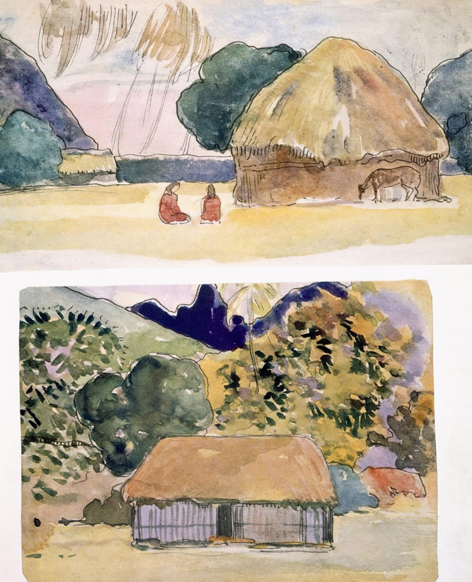 ARTXLXXBN Famous Painting Canvas Artwork Graffiti Print Illustrations From 'noa Noa a Tahiti' Published by Paul Gauguin Portrait Canvas Image for Home Decor 60x90cm