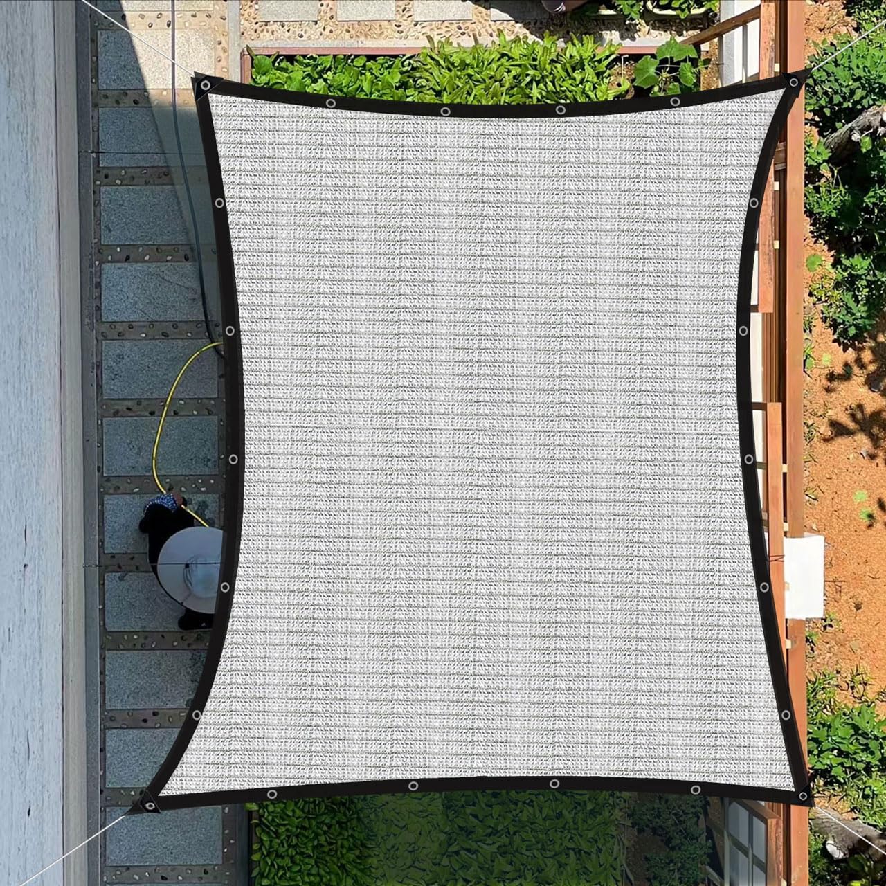 Filet D'ombrage en Aluminium 80%, Voile avec Œillets, Facile à Suspendre pour Jardin, Patio, Lawn, Abri de Voiture