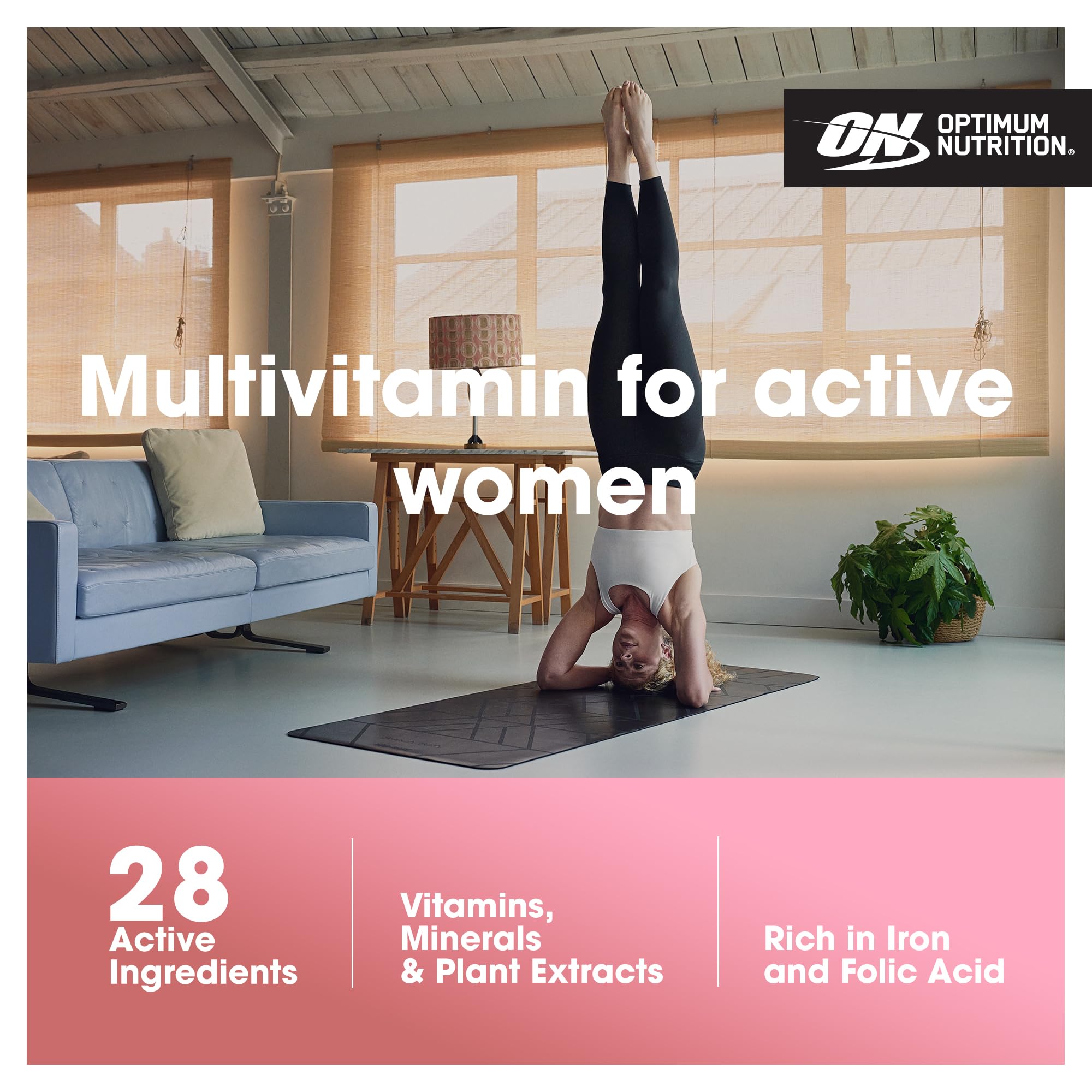 Opti-Women Multi-Vitamin Optimum Nutrition – suplement dla kobiet, zawiera witaminy i minerały, bez dodatków smakowych, 60 porcji, 120 kapsułek