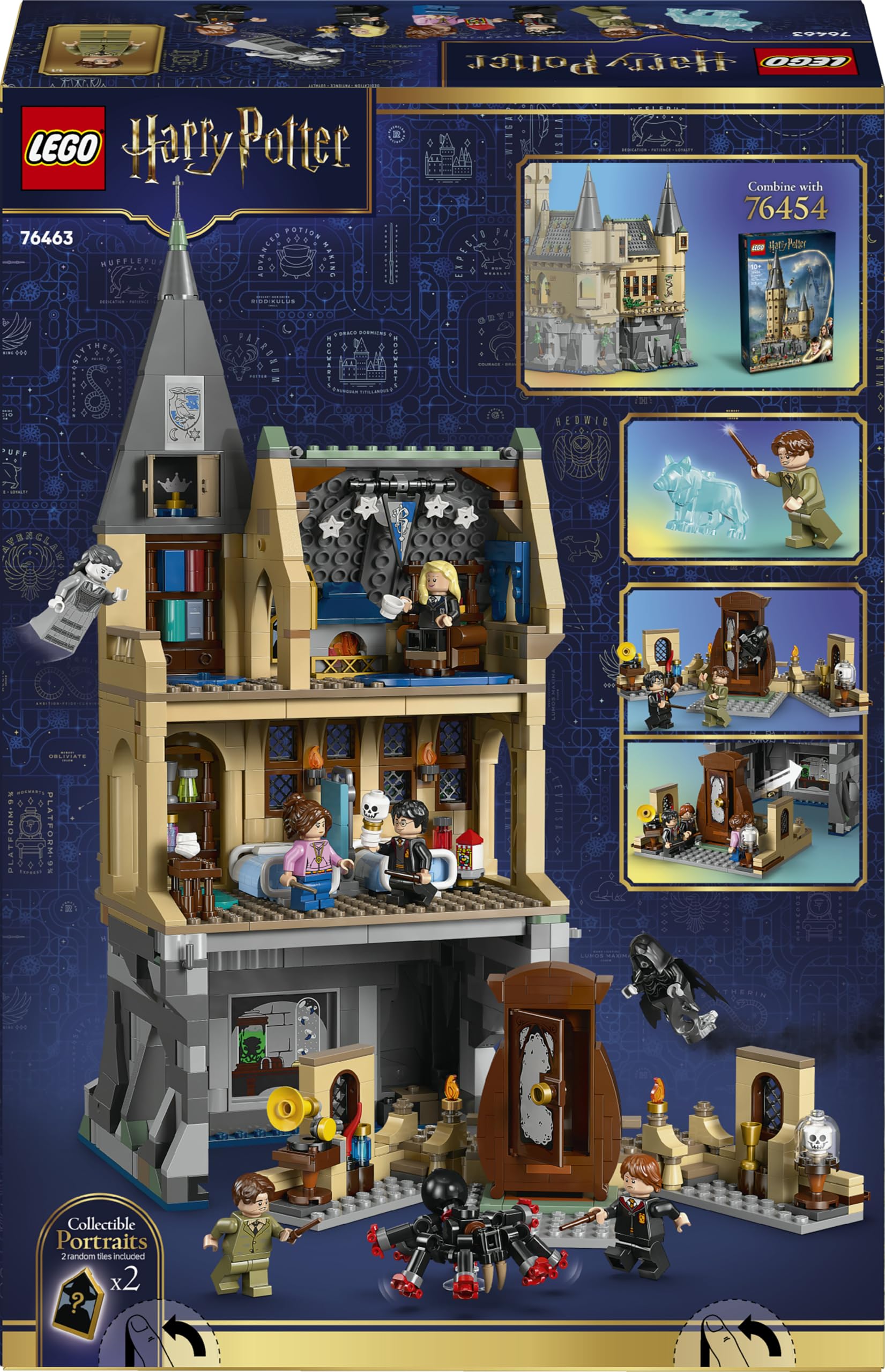LEGO Harry Potter Schloss Hogwarts: Krankenflügel - DIY Set mit 7 Minifiguren - Modellbau mit Hermine und Ron Figuren - Kreatives Geschenk für Mädchen, Jungen und Fans ab 9 Jahren - 76463