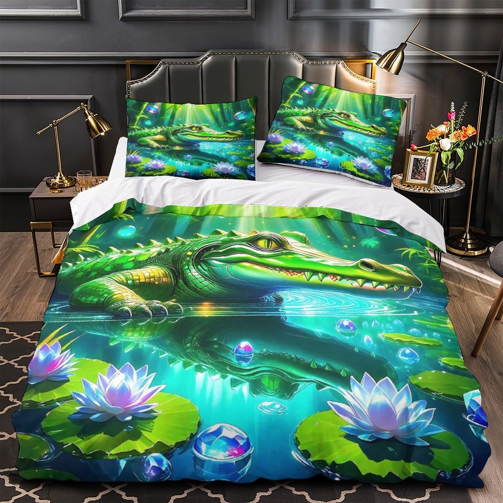 Housse de couette crocodile 3D pour transformer la chambre des garçons et filles