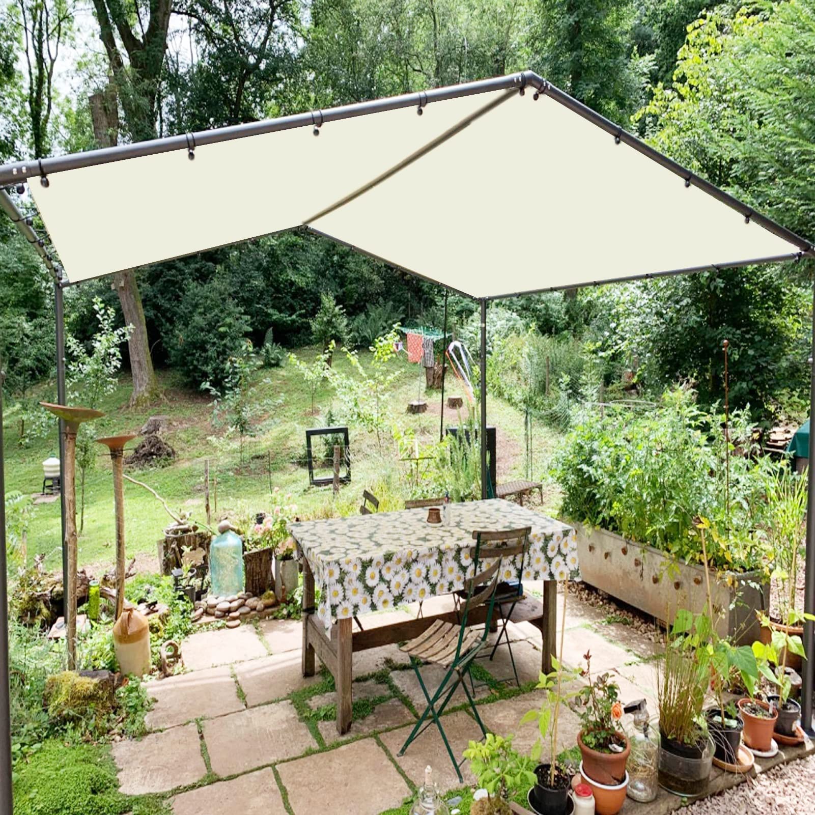 GAIJUAN Sonnensegel 1,2x8 M – Wasserdicht, UV-Schutz, Mit Befestigungsseilen & Edelstahl-Kit, Dunkelgrau