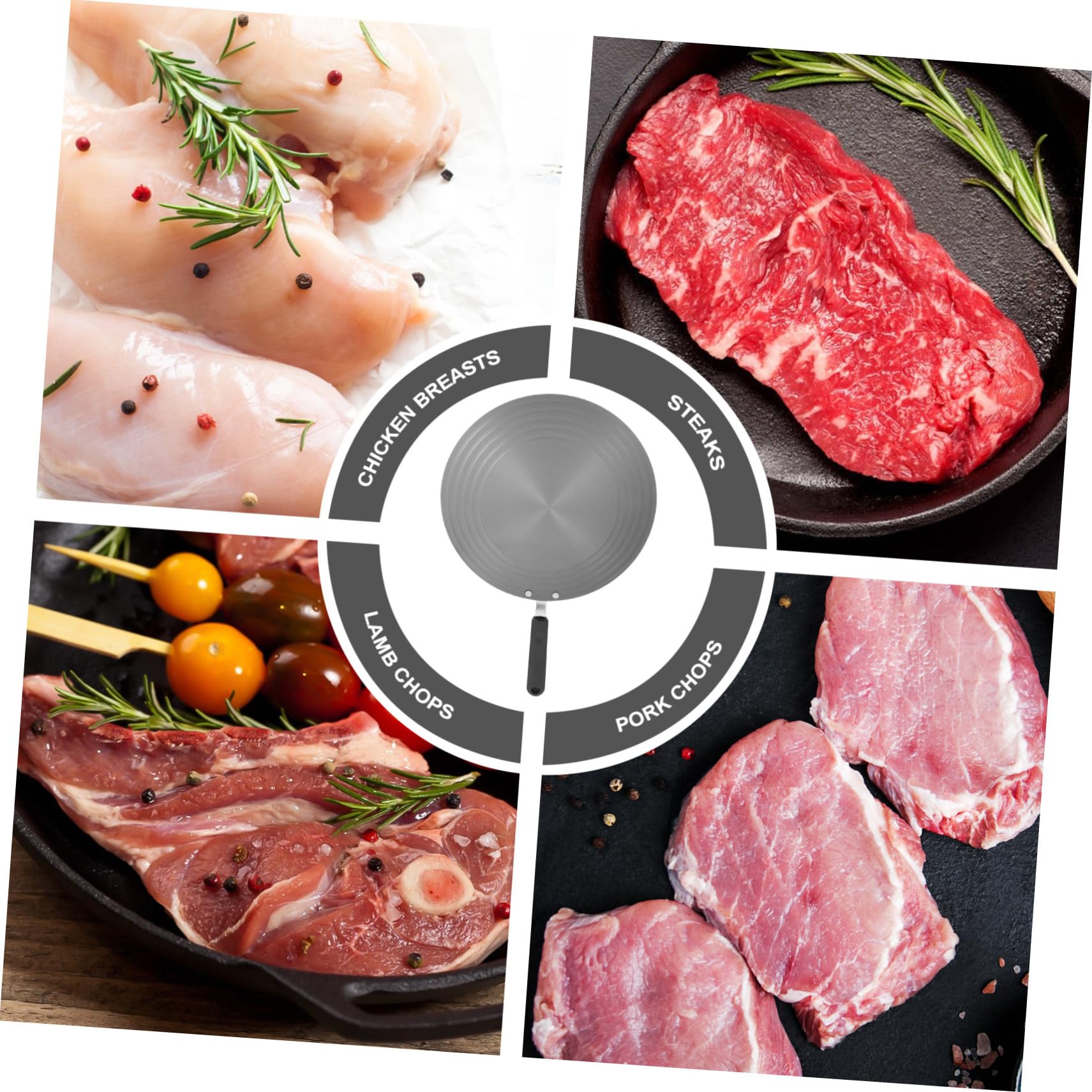 COLLBATH Placa Guía Térmica para Ollas 28cm X 3mm con Mango Desmontable Placa de Conducción Calor Antideslizante Multifuncional para Cocinas Gas y Eléctricos Bandeja Descongelación
