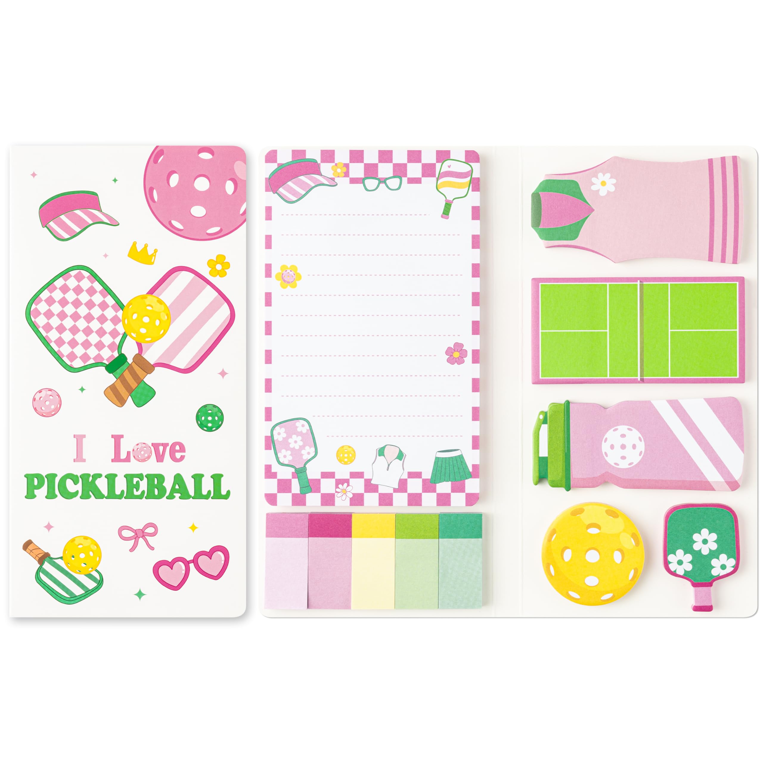 Xqumoi Pink Pickleball Sticky Notes Set (550 Sheets) | Cute Sports Memo Pads for Students & Office - main product image