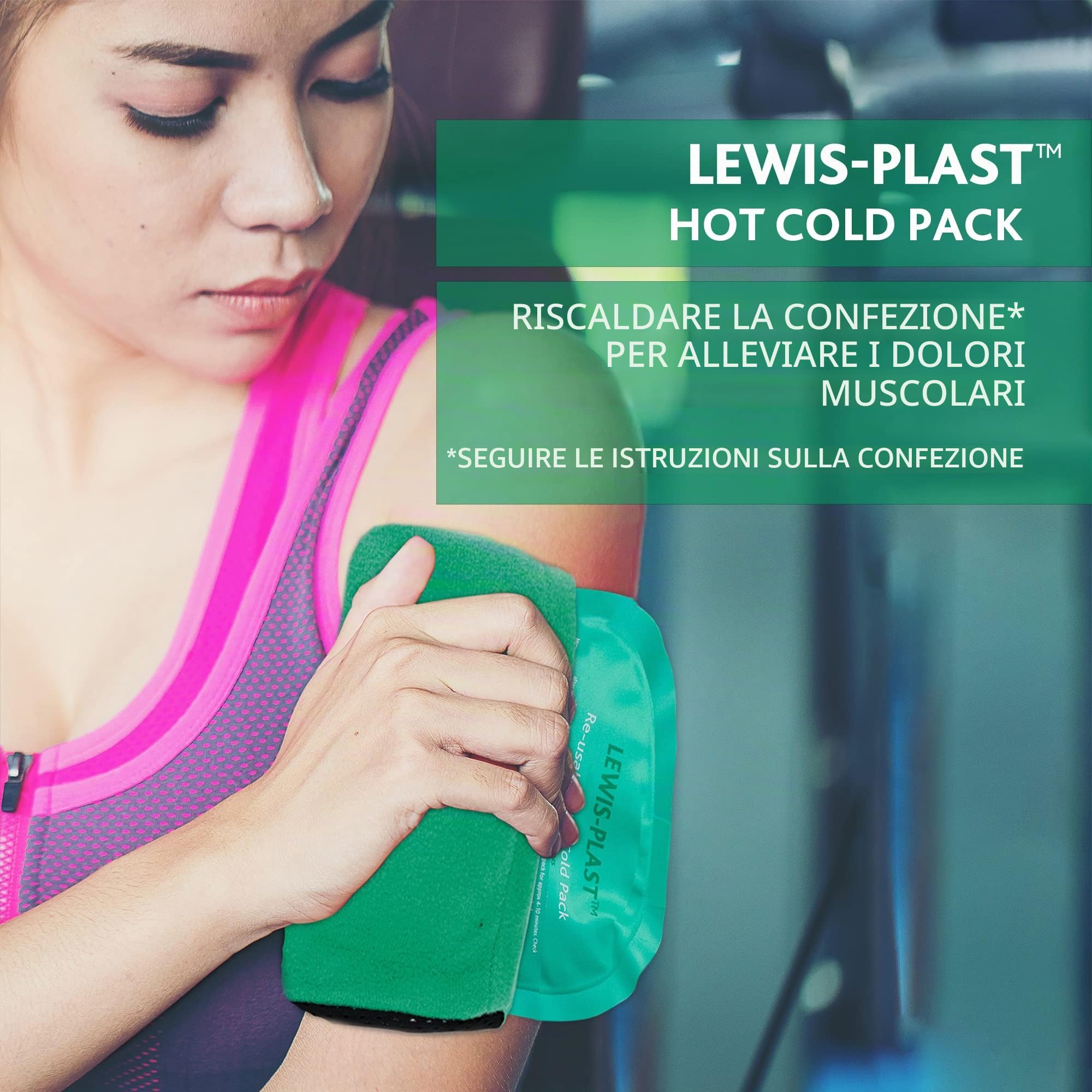 Lewis-Plast - Gel Riutilizzabile per Terapie Caldo/Freddo con Custodia Protettiva - Ideale per Dolore a Ginocchia, Schiena, Caviglia e Collo, Emicranie, Mal di Denti, Contusioni ed Altre Lesioni