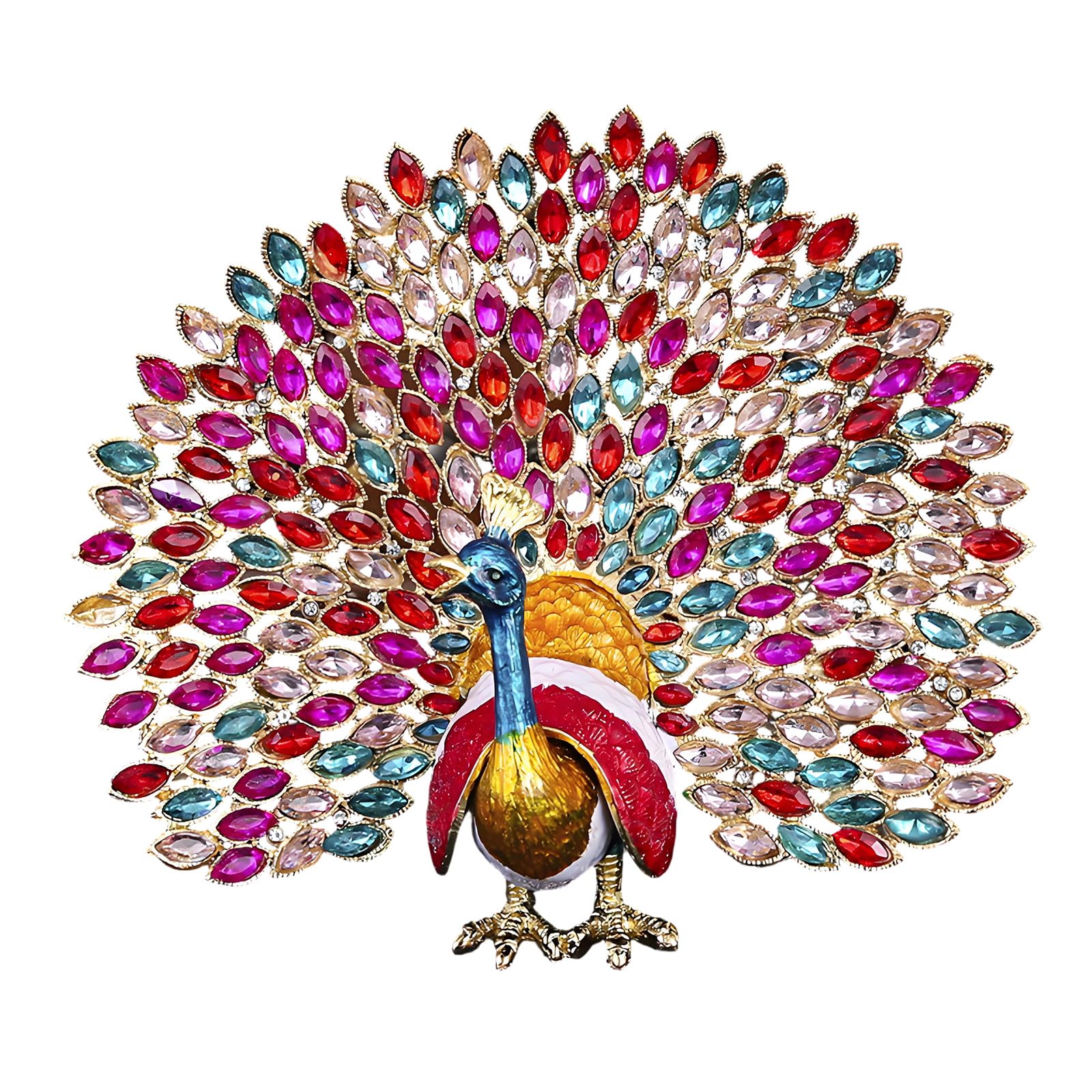 Retro Bird Vanity Organizer Zinc Alloy 6.50 X 5.83 in Trinket Box Form for Tabletop Display and Jewelry Storage Retro Trinket Holder Bird Figurine Ornament Organizer Earring Keeper Pendant Case Accent