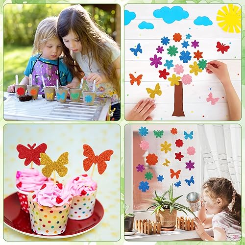 Vista 49 de JULBEAR 300 calcomanías de espuma de Pascua, calcomanías de primavera, coloridas calcomanías decorativas a granel de huevos de conejito de pollo