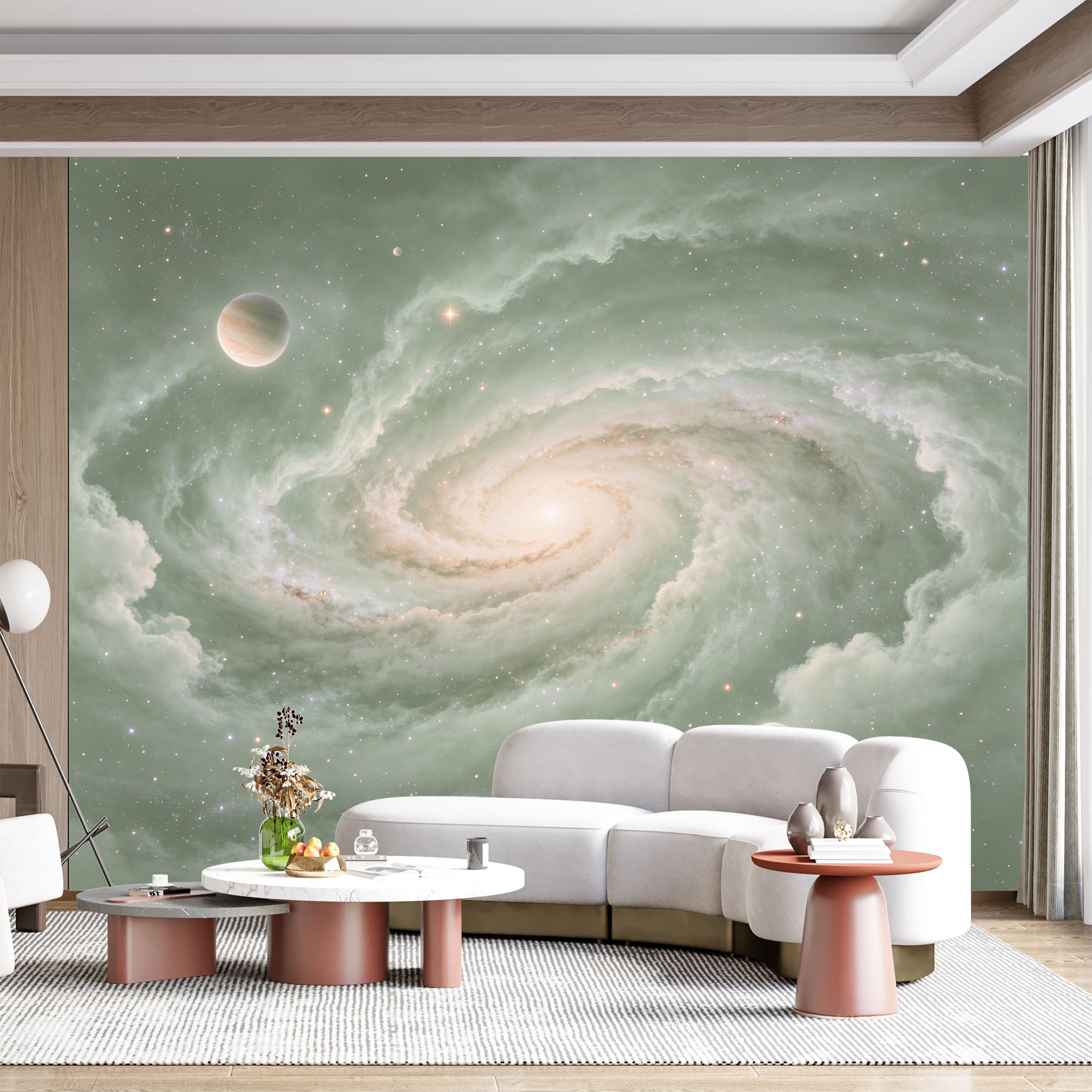 Custom Size Wall Mural Cosmic Galaxy Space Nebula Swirl Planetary View SelfAdhesive Wall Fabric Removable for Home Office Decor