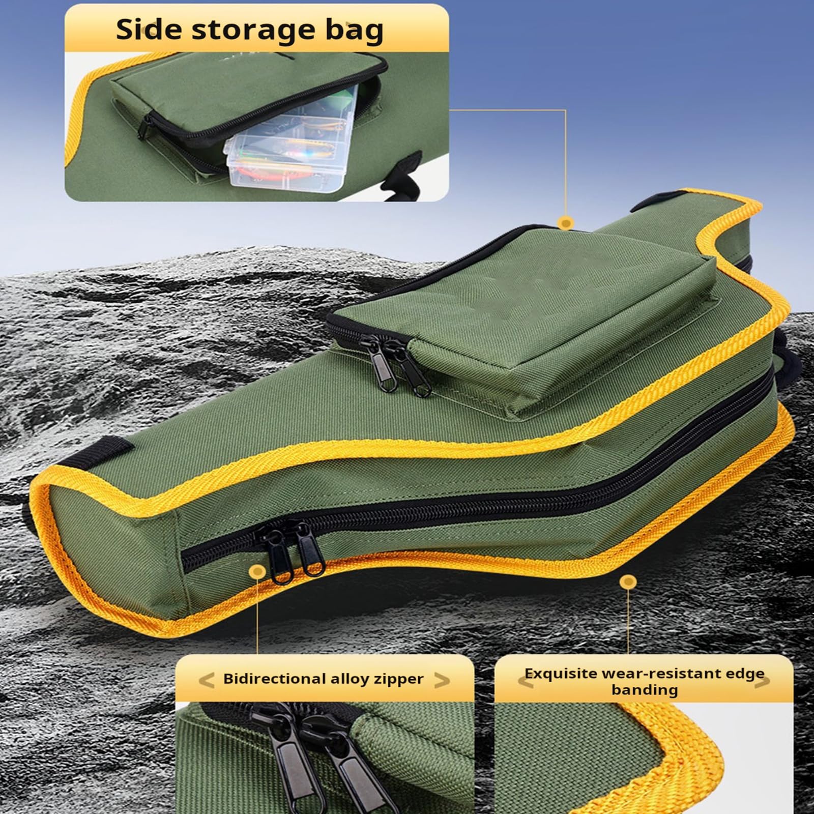 Funda protectora corta para caña de pescar hecha de tela Oxford para un fácil transporte, bolsa protectora transportable para equipo de pesca