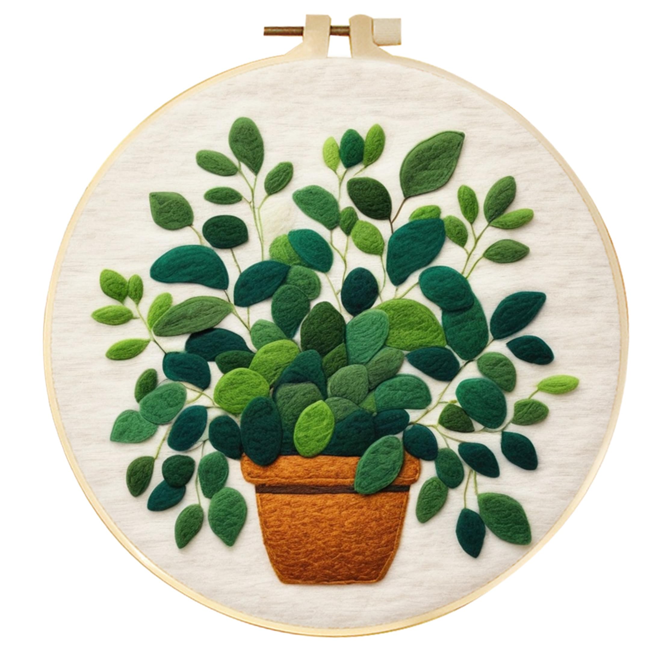 SARBUTER Needle Felting Kits, DIY Wool Felt Starer Needle Felting Kits for Beginners ，Suitable for Giftware Home Decoration (Potted Green Plant)