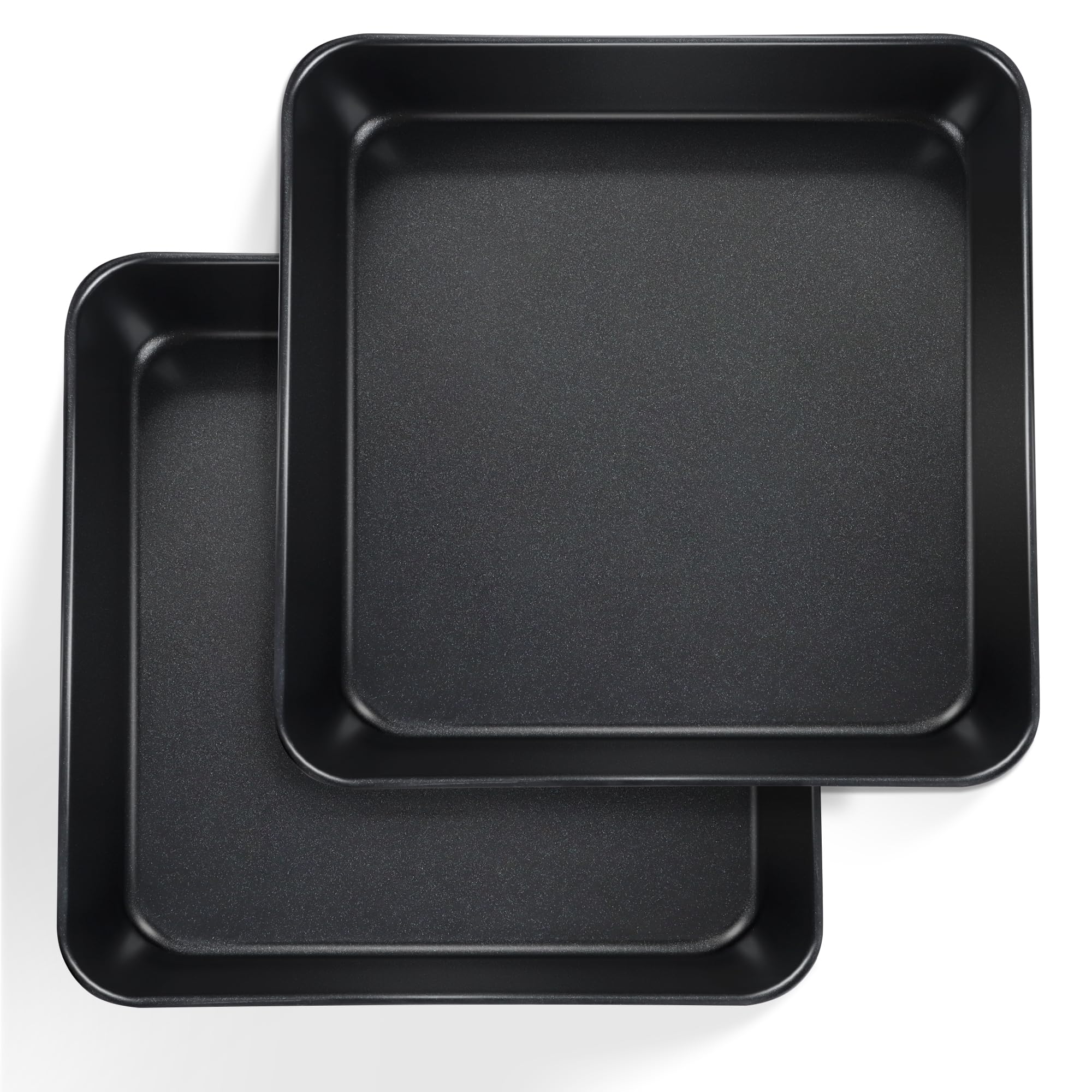 Joyfair 9 Inch Square Cake Tin Set of 2, Stainless Steel Baking Tin with Non-Stick Coating