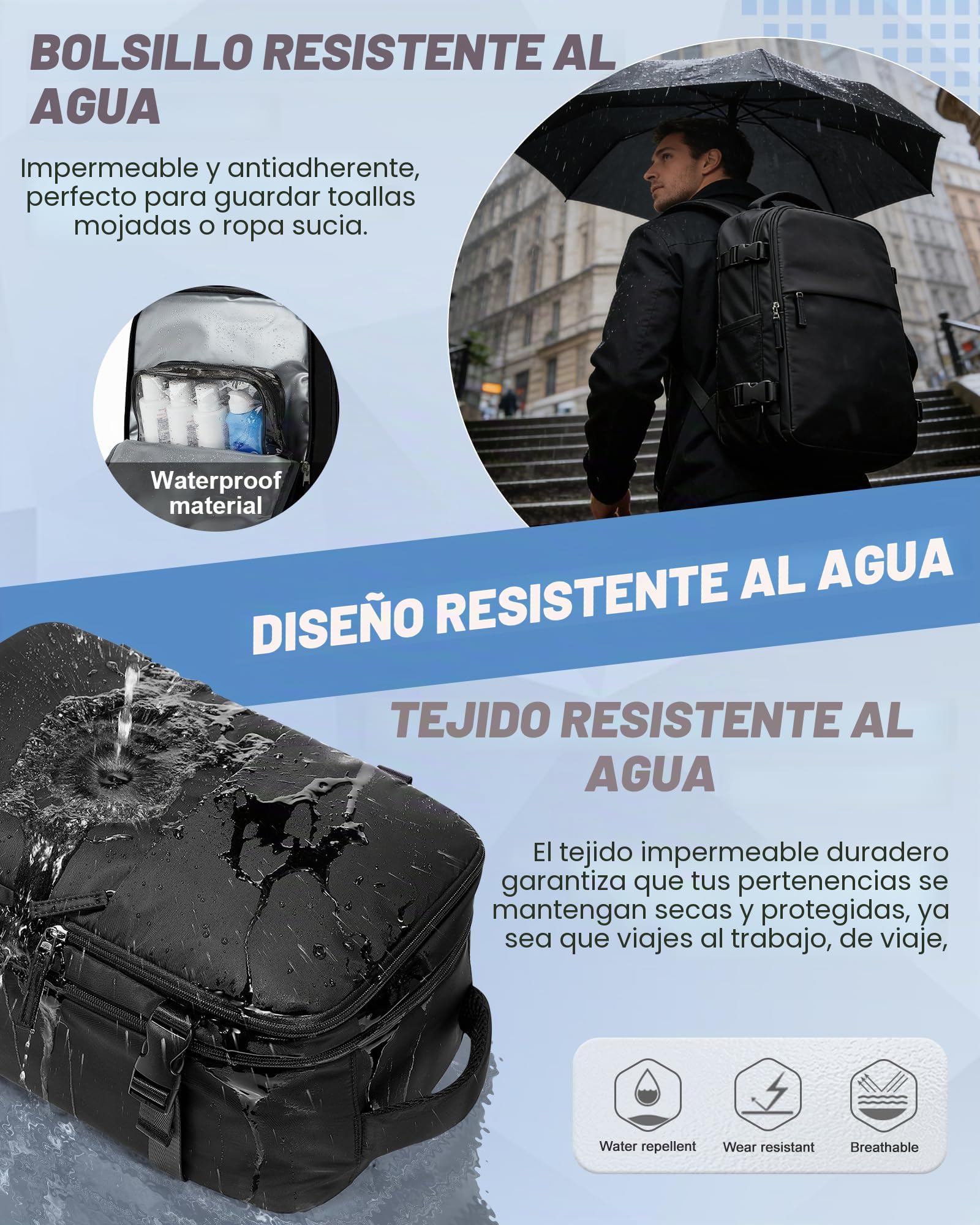 SEAFEW Mochilas de Vacío con Bomba Mochila Viaje Cabina Avion para Easyjet Bolsa de Cabina Equipaje de Mano Mochila de Senderismo Impermeable Cabina Mochila,F01-Negro