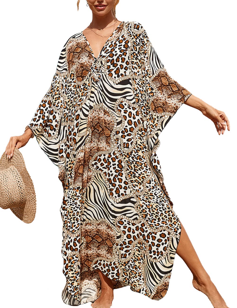 ZaisuiFun Kaftan Mujer Playa Vestido Verano Largo Talla Grande Caftán Bohemia Playeros Bikini Cover Up