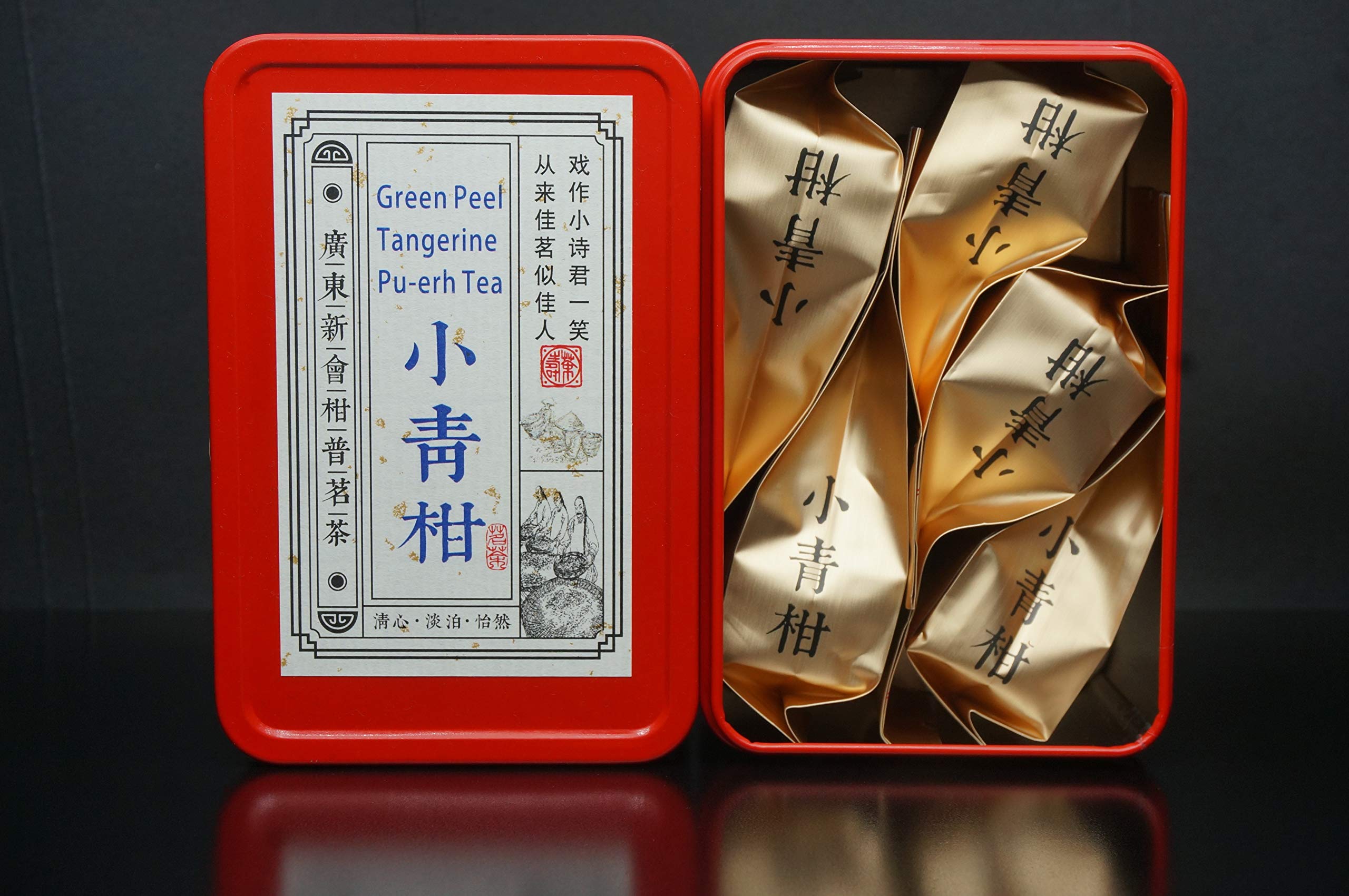 Green Orange Peel Pu-erh Tea.Tangerine Peel Pu-erh Tea.GuangDong XinHui XiaoQingGan.正宗广东新会小青柑陈皮普洱茶