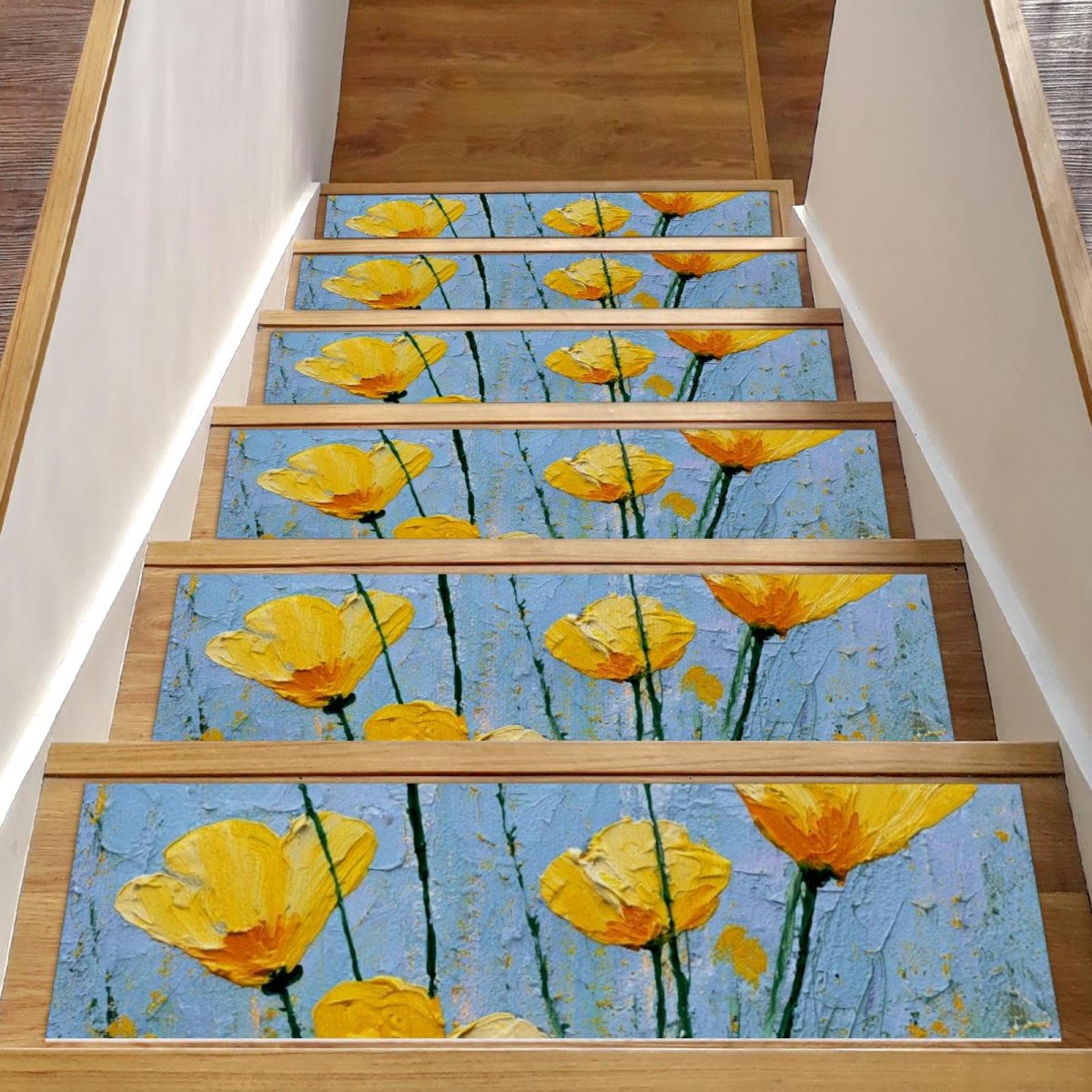 Tapis d'escalier pour animaux et marches en bois anti-glisse 15 pièces