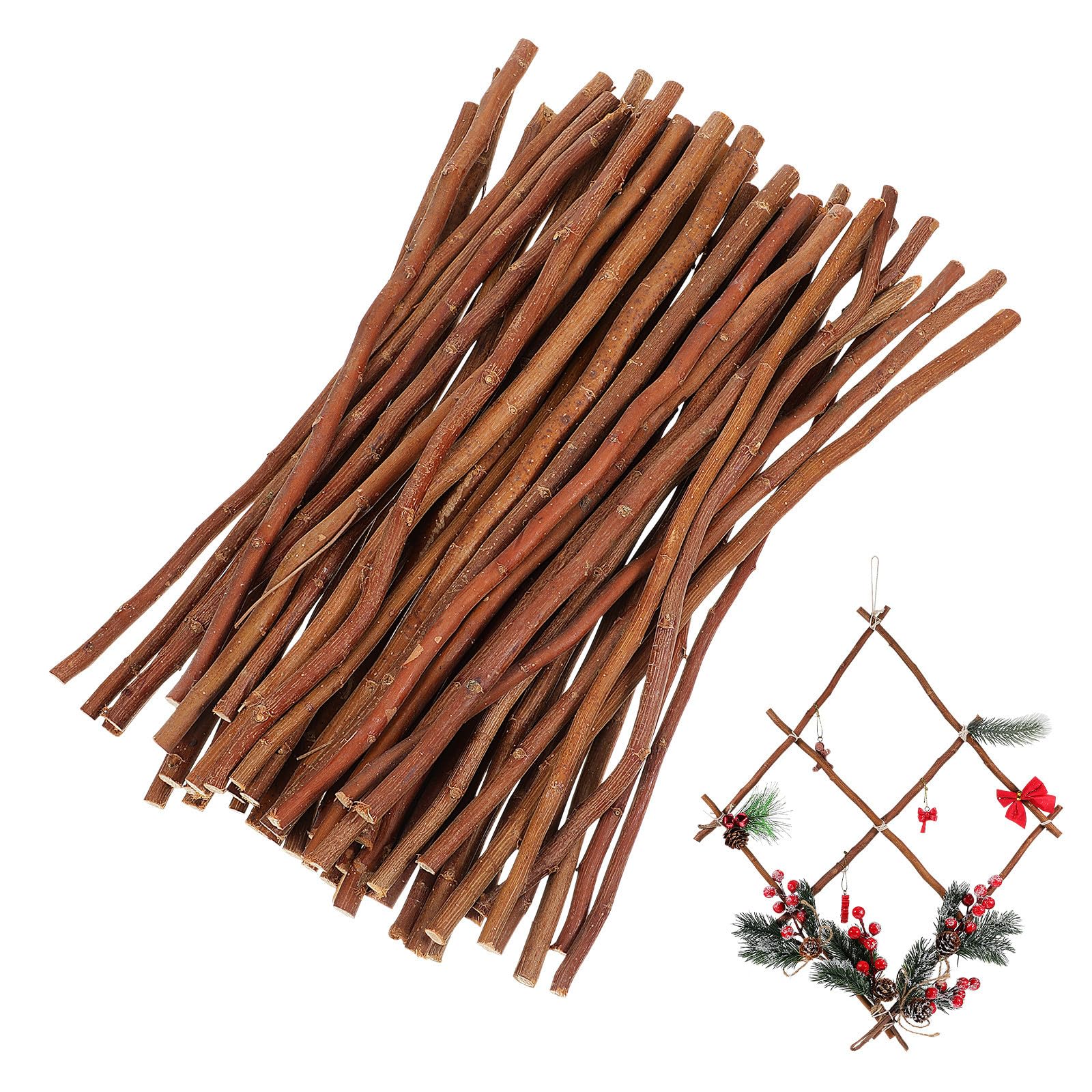 Palitos de Madera Fáciles de Usar para Manualidades 50 Ramitas Marrón y Resistentes, para Decoraciones de Bodas y Cualquier Temporada