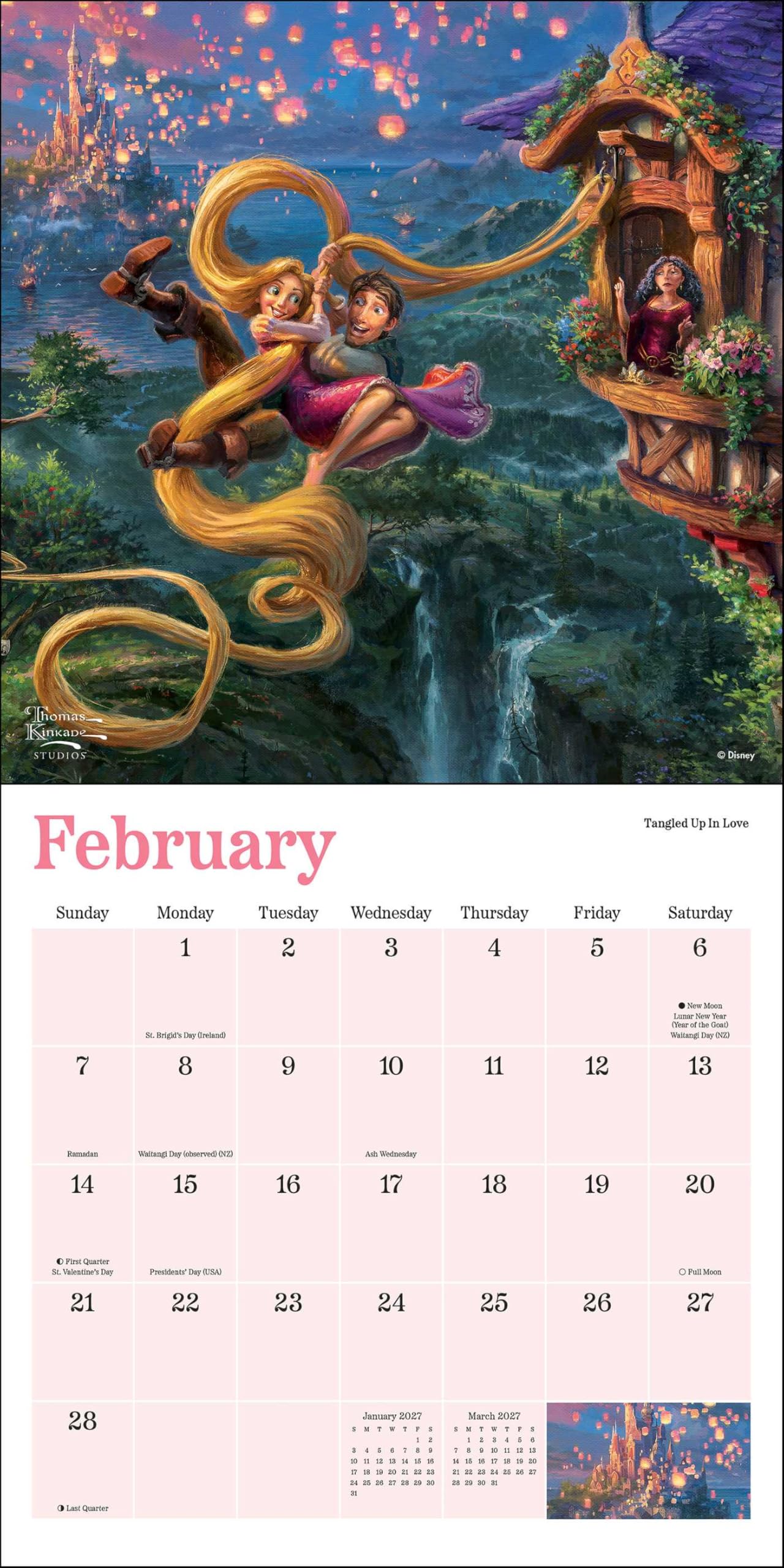 Disney Dreams Collection by Thomas Kinkade Studios 2027 Mini Wall Calendar