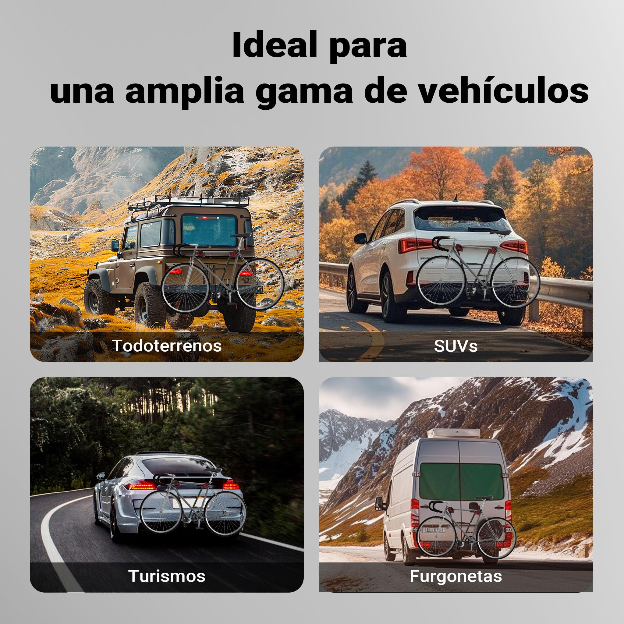 Wiltec Portabicicletas de Bola para 3 plazas – Soporte Resistente hasta 45 kg, Estructura de Acero Q235, instalación fácil, Transporte Seguro y Estable, Ideal para Coches y autocaravanas.