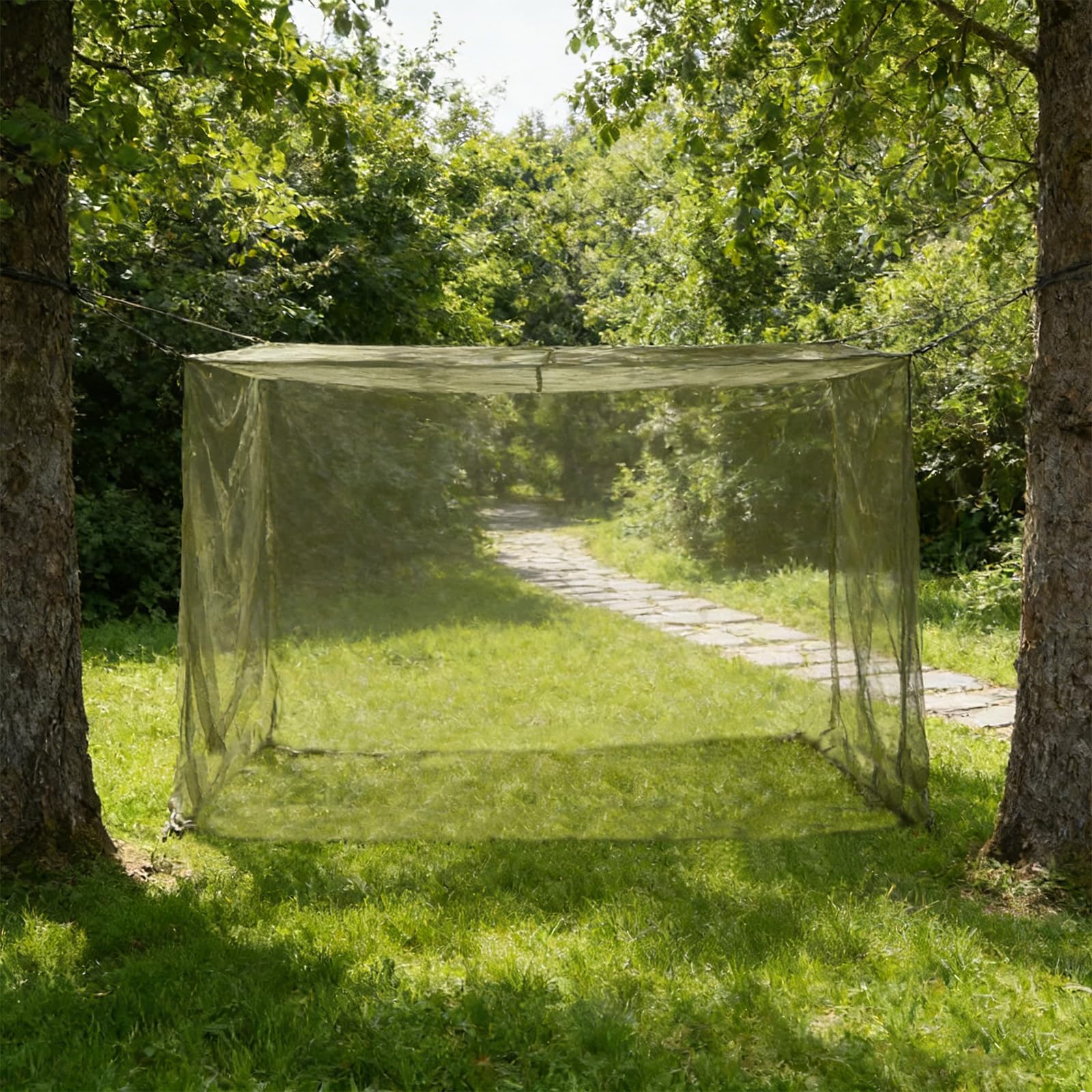 Outdoor Square Mosquito Net No Installation Portable Hanging Camping Insect Net Bug Free for Hiking Garden Hammock