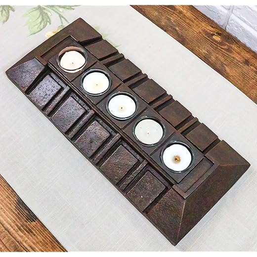 Ebros Gift Frank Lloyd Wright FLW Architecture Reproduction 5 Slots Votive Tea Light Candle Holder Figurine Of Francis Little House Interior Ceiling Plan 14.75"L Contemporary Modern Decor By The Woods