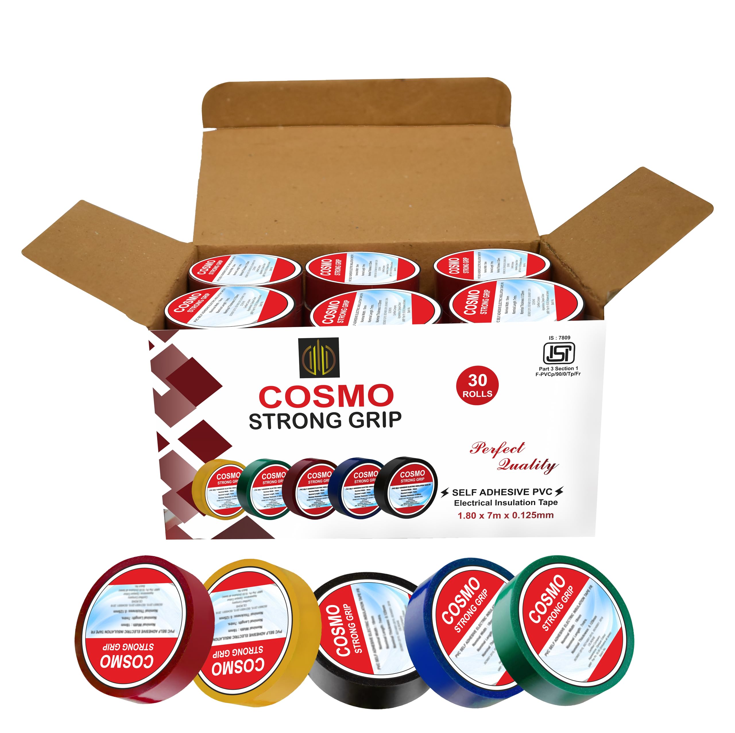 Forus Cosmo ISI Marked PVC Insulation Electrical Tape, Waterproof Strong Self Adhesive Electrical Tape for household wiring, Electrical Wire Tape 18mm x 7 Meters, Multicolor (30 Pc) (B0CXQ2D3QM) Amazon Price History, Amazon Price Tracker