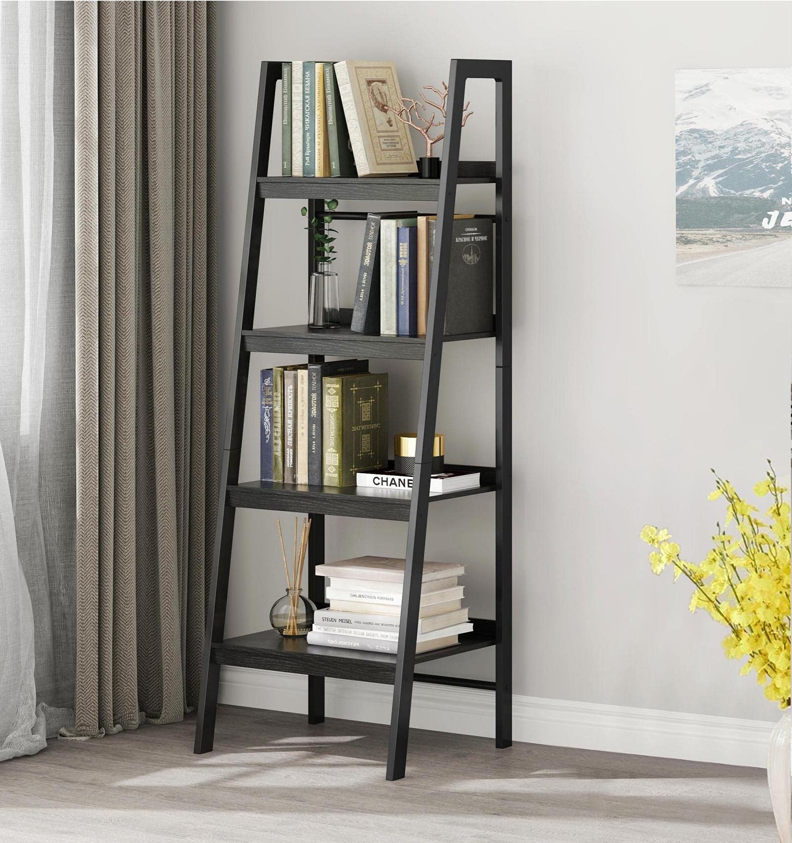 Buy Saedew 4Tier Ladder Shelf, Ladder Bookshelf, Modern Ladder