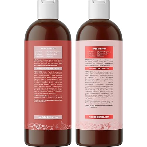 Miniatura 4 de Champú y acondicionador de aceite de argán de Marruecos, sin sulfato, juego de champú y acondicionador para cabello teñido - Champú y acondicionador