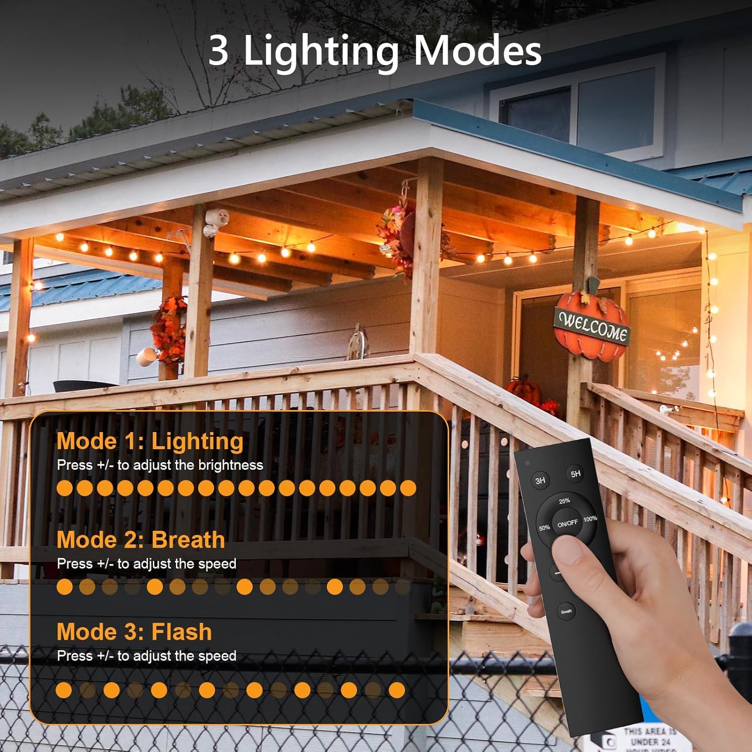 Catena Luminosa Esterno Con Telecomando, 30M/100FT Luci da Esterno Giardino con 46+4 G40 Lampadine, Catena Luci Esterno e Interno per Giardino Natale Terrazzo, Matrimonio - Bianco Caldo
