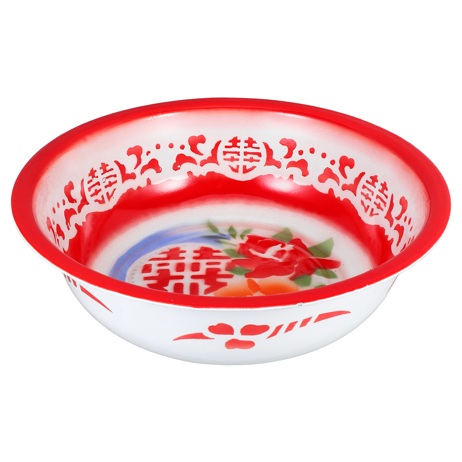 Tazón vintage grande esmaltado 36 cm resistente para cocina miniatura 7