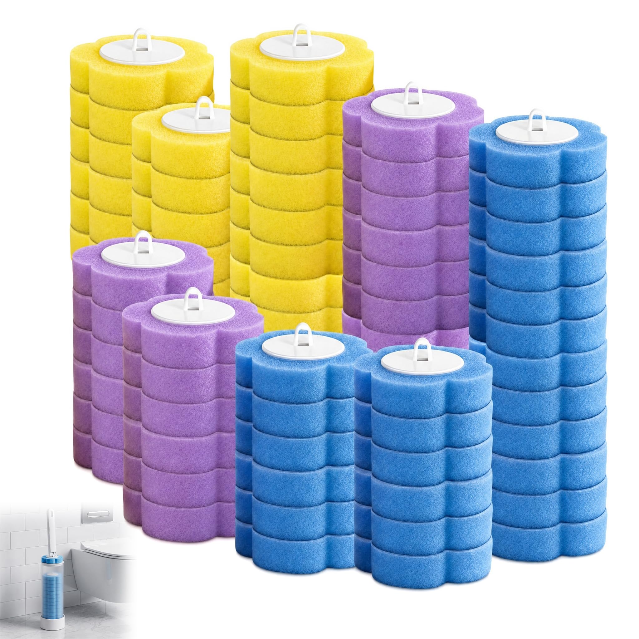 72 Pcs Disposable Toilet Brush Refills, Scented Toilet Wand Refills