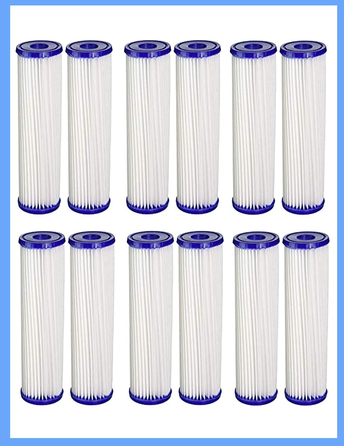 CFS – 10" x 2.5" Pleated Sediment Water Filter Cartridges Compatible with Pentek S1 Models – 20 Micron Replacement Filter – Removes Bad Taste & Odor – Whole House Filter – 12 Pack