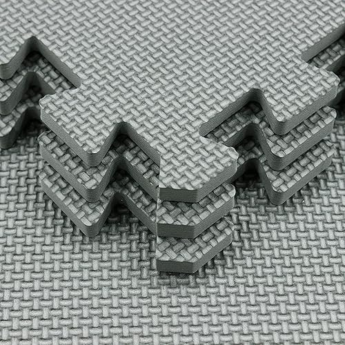 Vista 5 de Yostrong® Alfombra de Juego de Espuma con Rompecabezas Entrelazado de 18 Piezas para Bebés - Alfombra de Gateo de EVA para Bebés Alfombras de gris